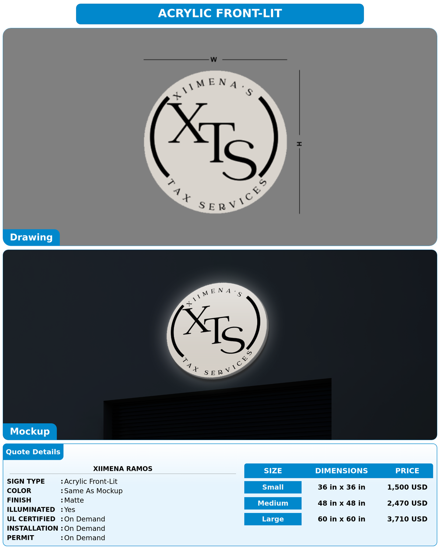 CUSTOM MOCKUP SIGN FOR Xiimena Ramos