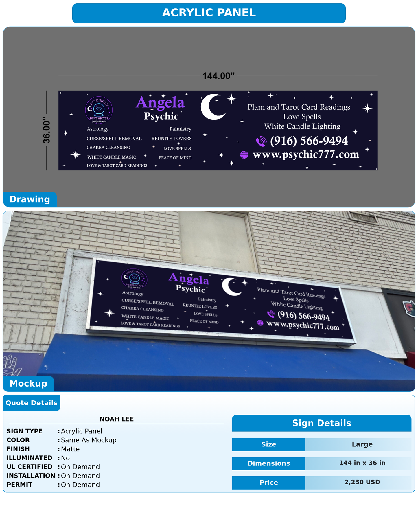 CUSTOM MOCKUP SIGN FOR Noah Lee