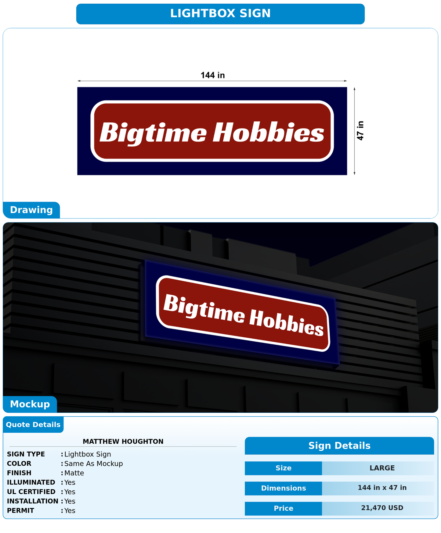 CUSTOM MOCKUP SIGN FOR Matthew Houghton