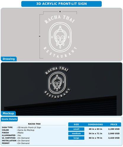 CUSTOM MOCKUP SIGN FOR RACHA THAI