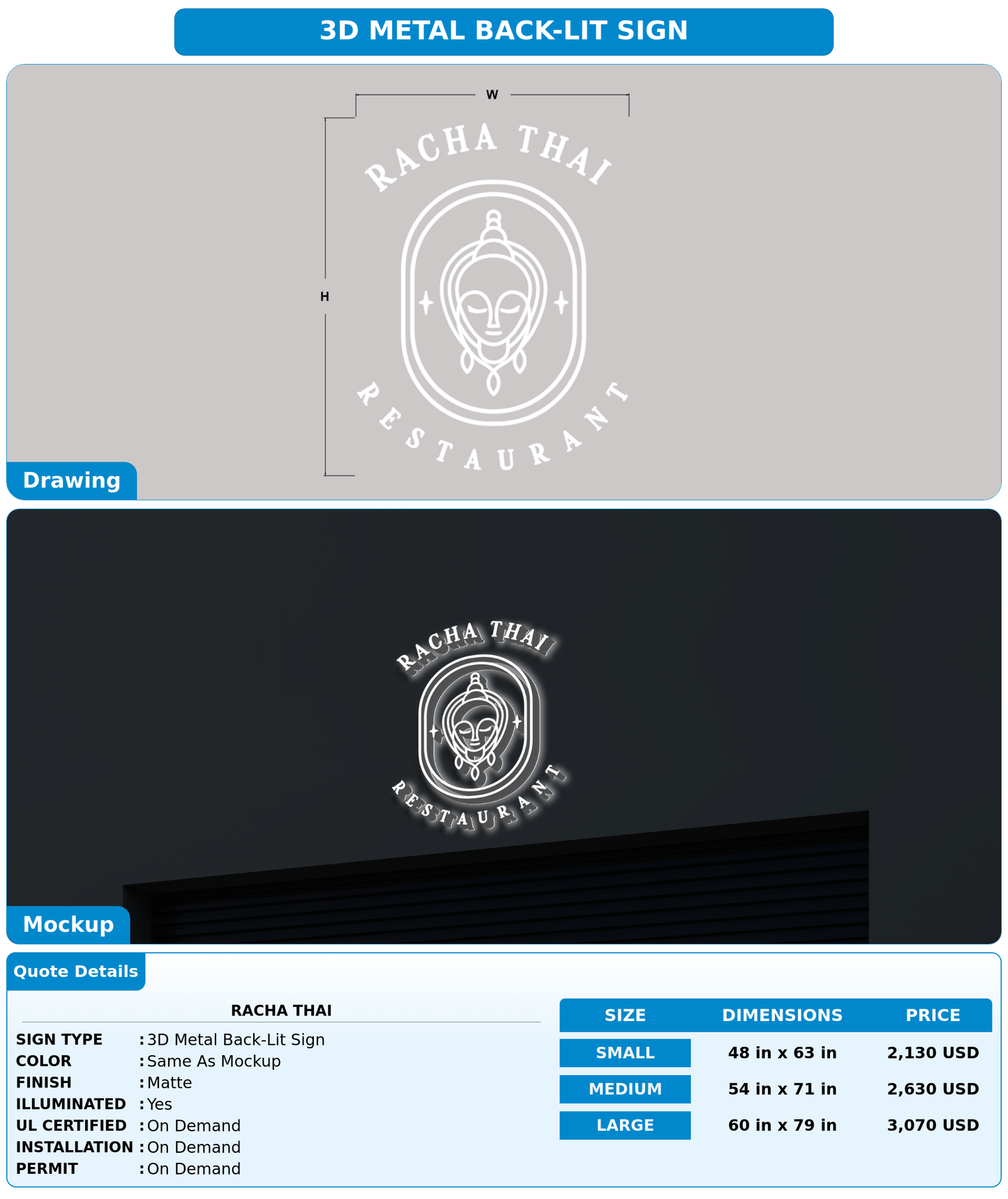 CUSTOM MOCKUP SIGN FOR RACHA THAI