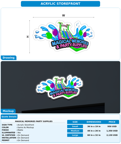 CUSTOM MOCKUP SIGN FOR magical memories party supplies