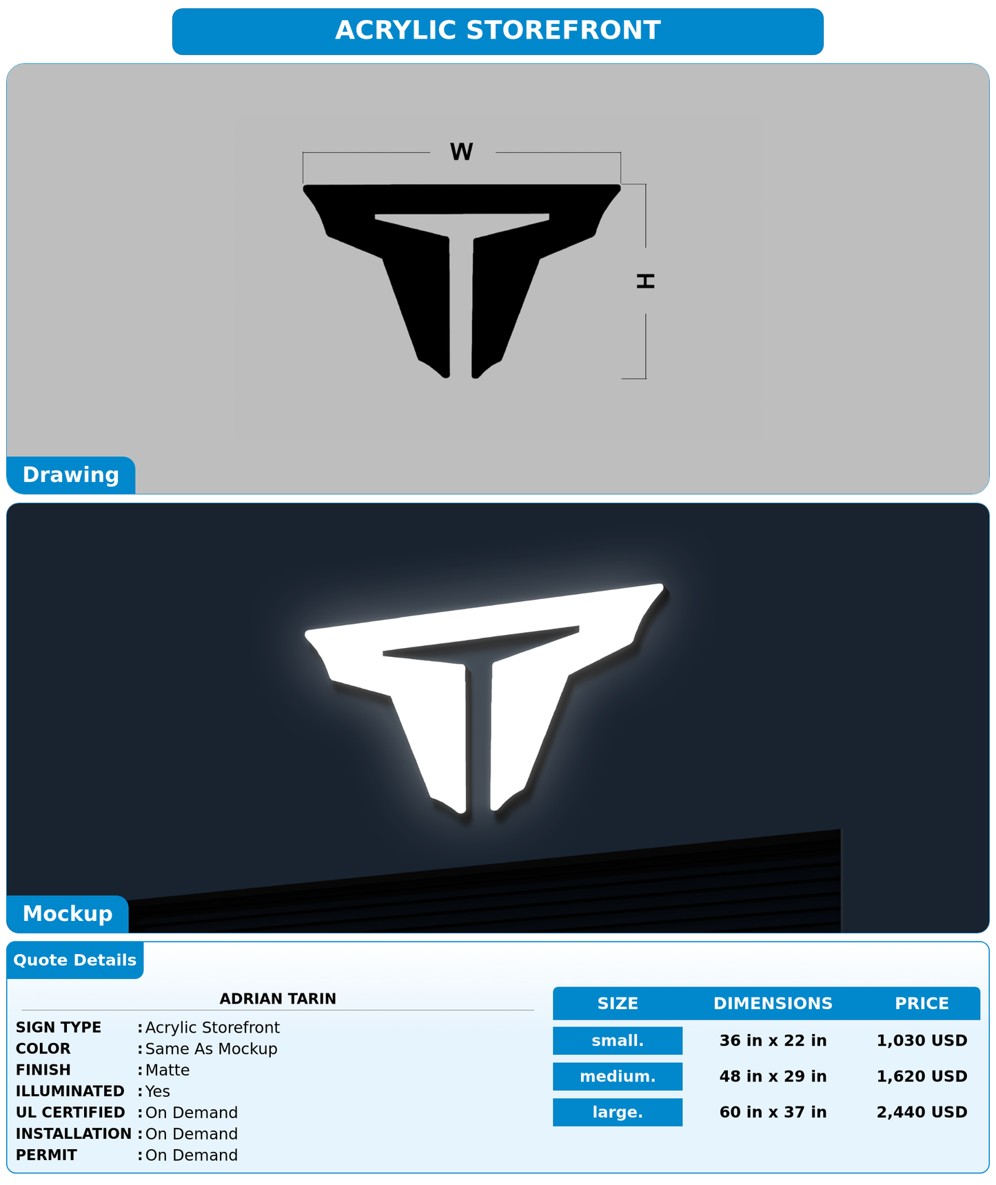 CUSTOM MOCKUP SIGN FOR Adrian tarin