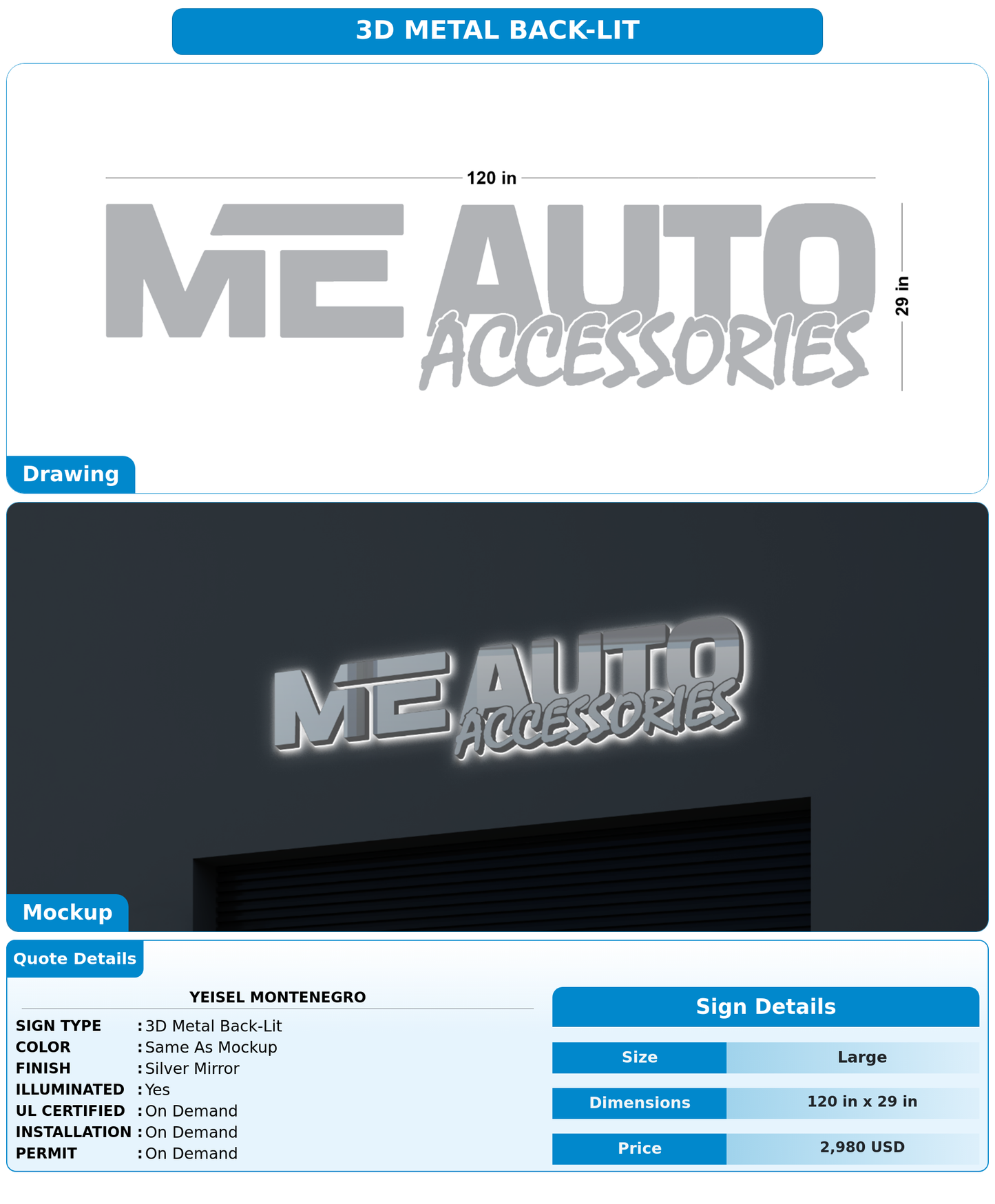 40% payment link FOR YEISEL MONTENEGRO