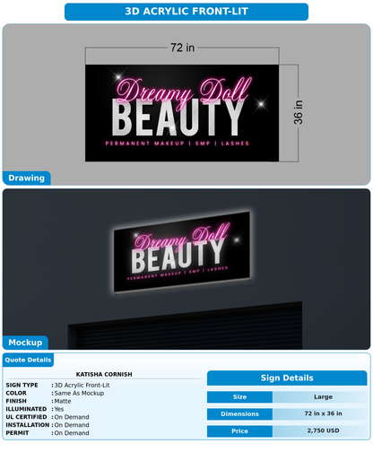 CUSTOM MOCKUP SIGN FOR Katisha Cornish