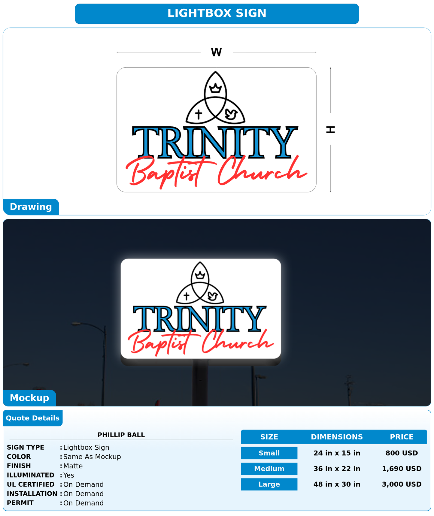 CUSTOM MOCKUP SIGN FOR Phillip Ball