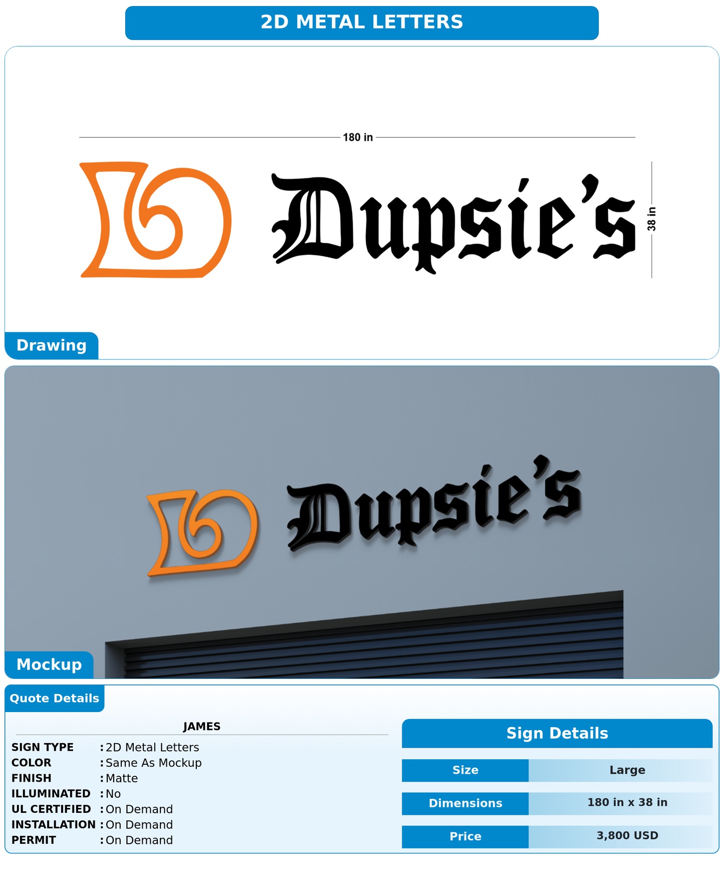 CUSTOM MOCKUP SIGN FOR James