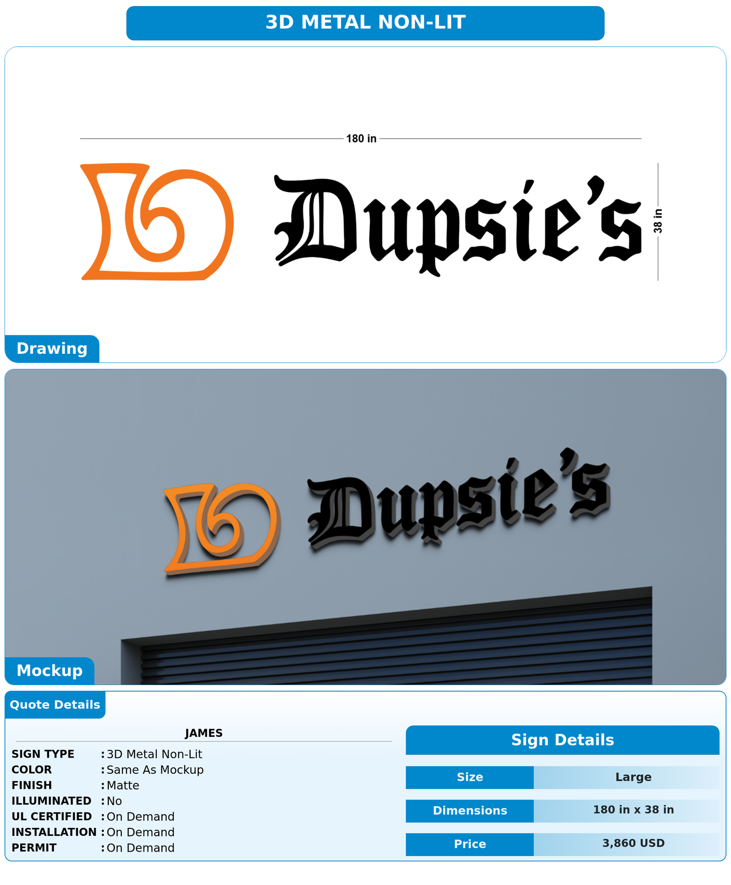 CUSTOM MOCKUP SIGN FOR James