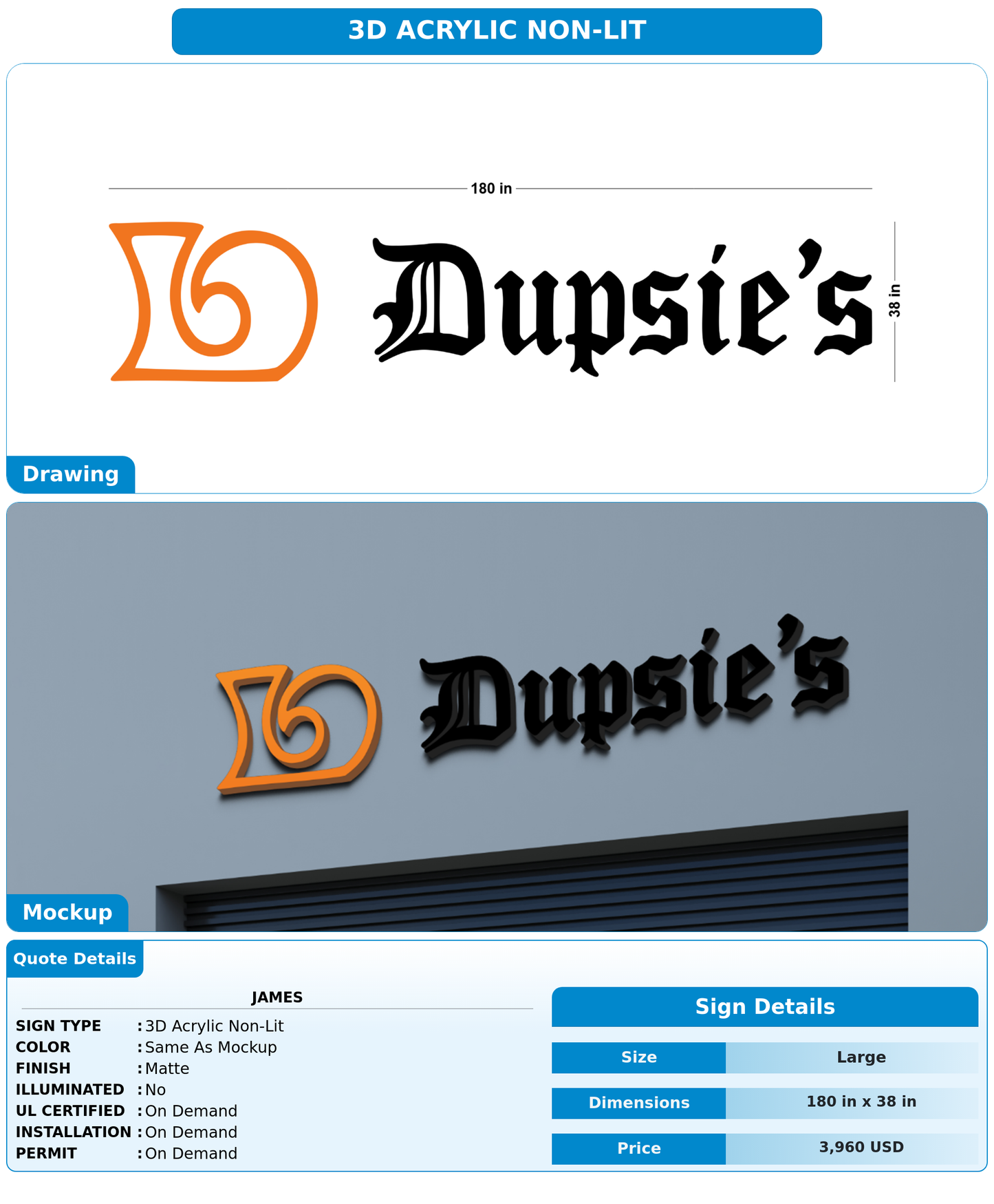 CUSTOM MOCKUP SIGN FOR James
