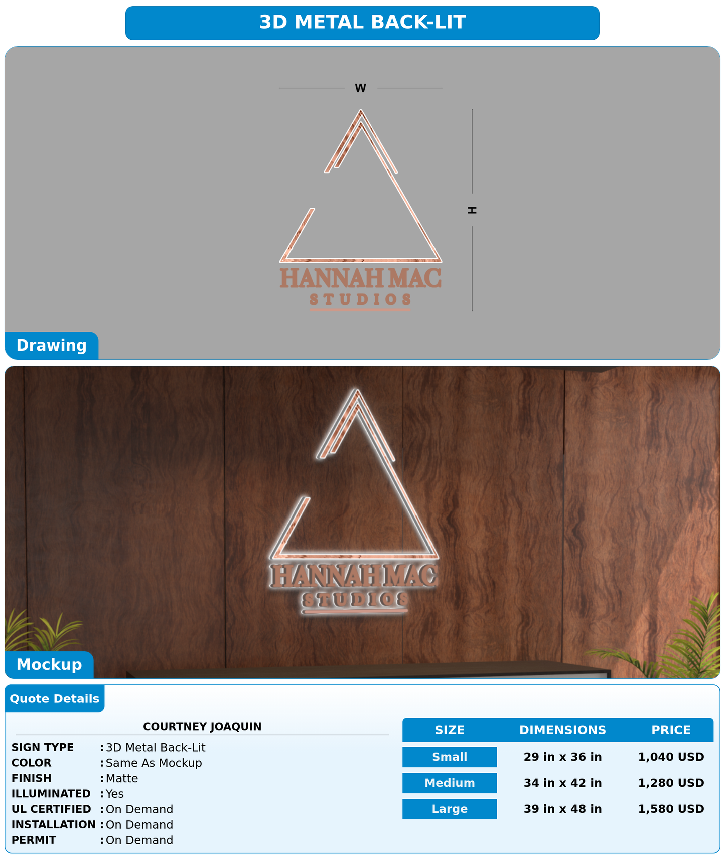 CUSTOM MOCKUP SIGN FOR Courtney Joaquin