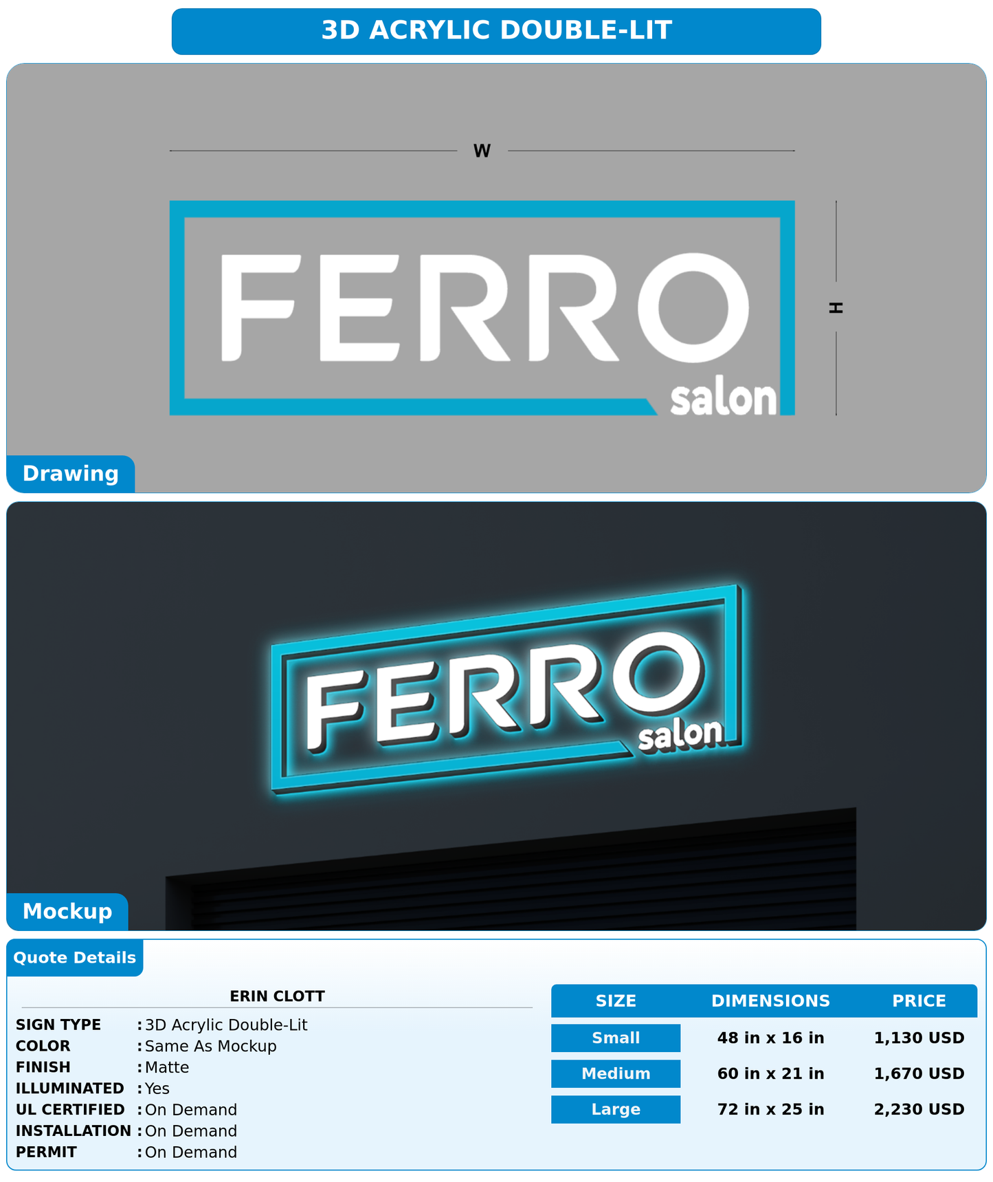 CUSTOM MOCKUP SIGN FOR Erin Clott