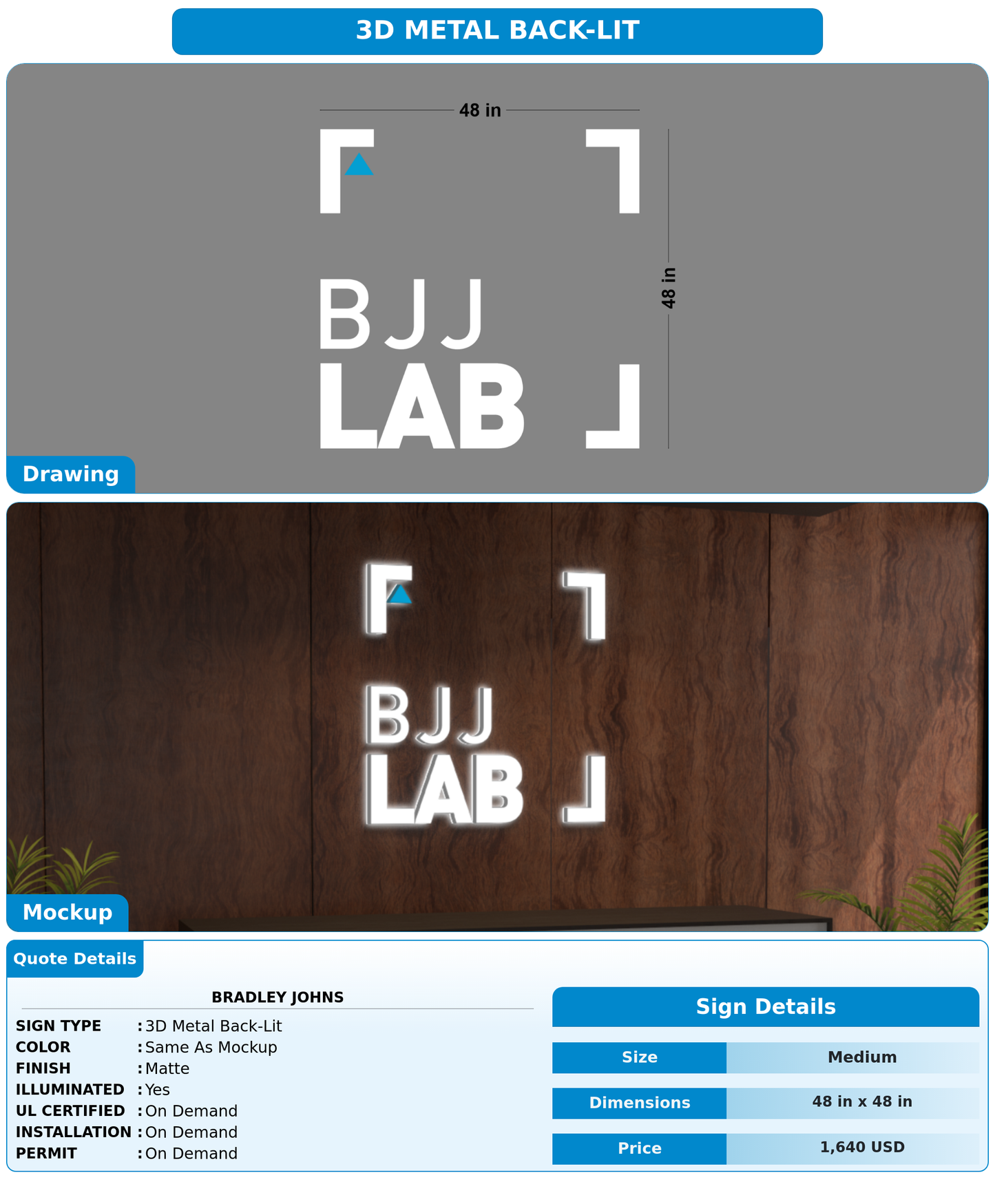CUSTOM MOCKUP SIGN FOR Bradley Johns