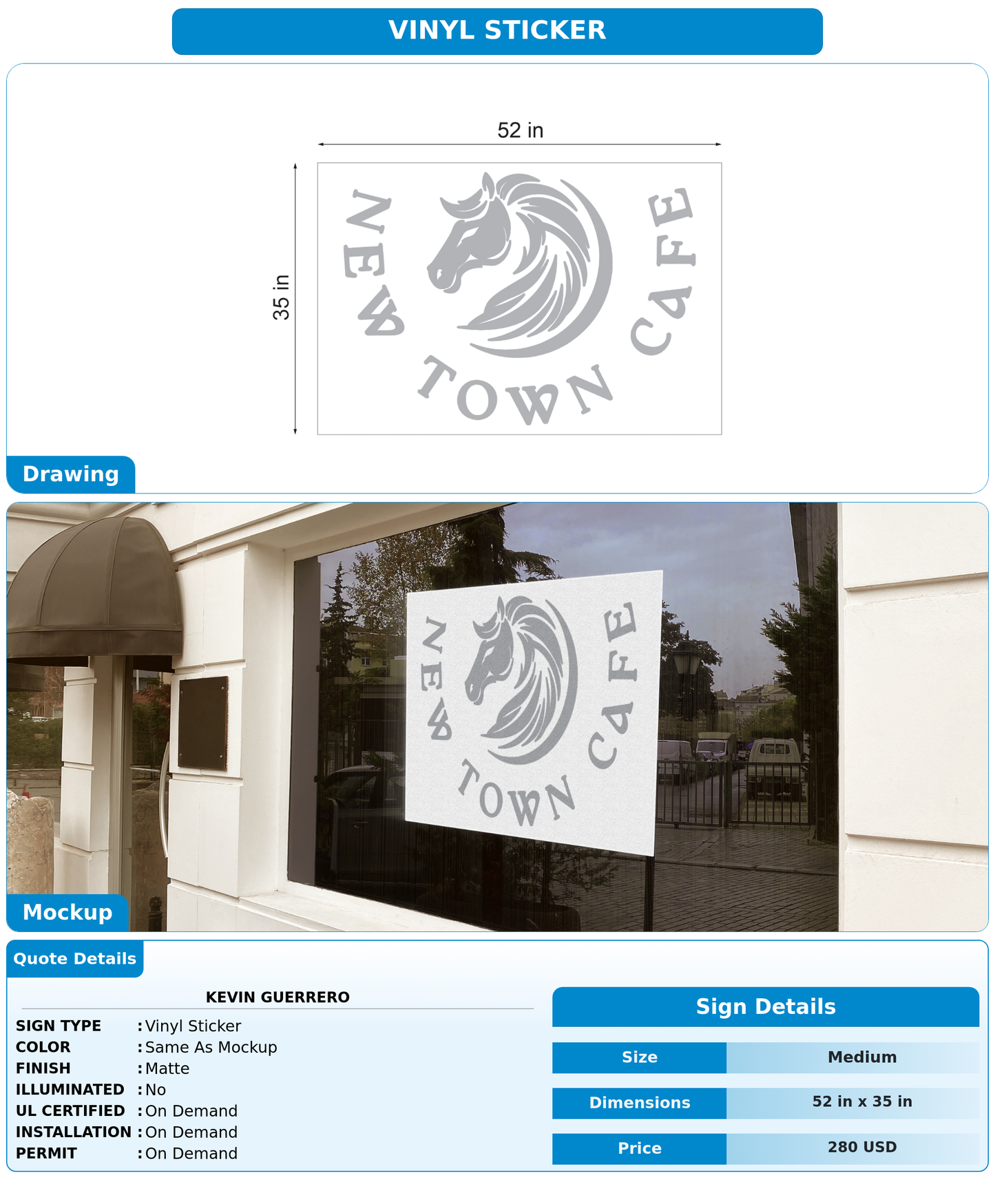 CUSTOM MOCKUP SIGN FOR KEVIN GUERRERO