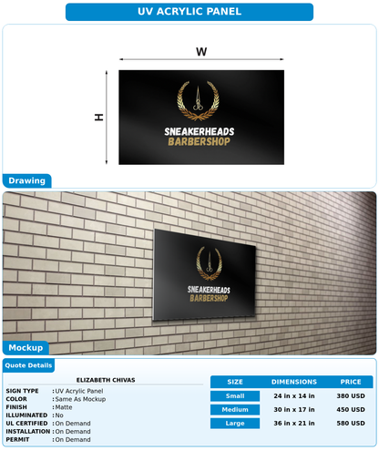 CUSTOM MOCKUP SIGN FOR Elizabeth Chivas