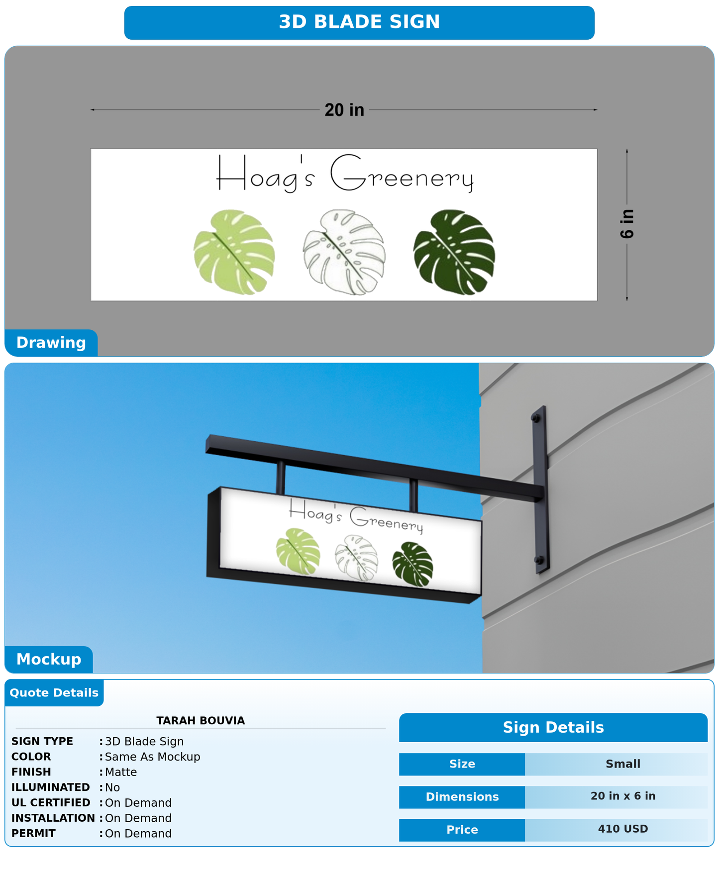 CUSTOM MOCKUP SIGN FOR Tarah Bouvia