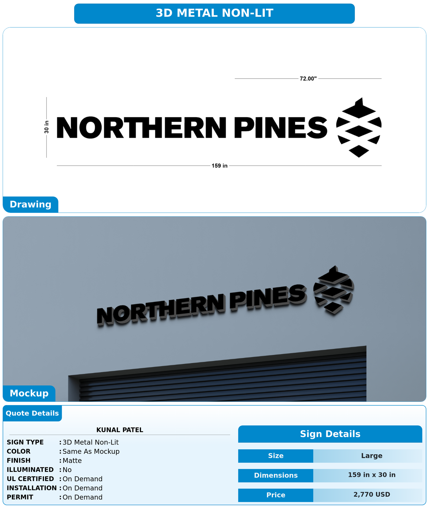 CUSTOM MOCKUP SIGN FOR Kunal Patel