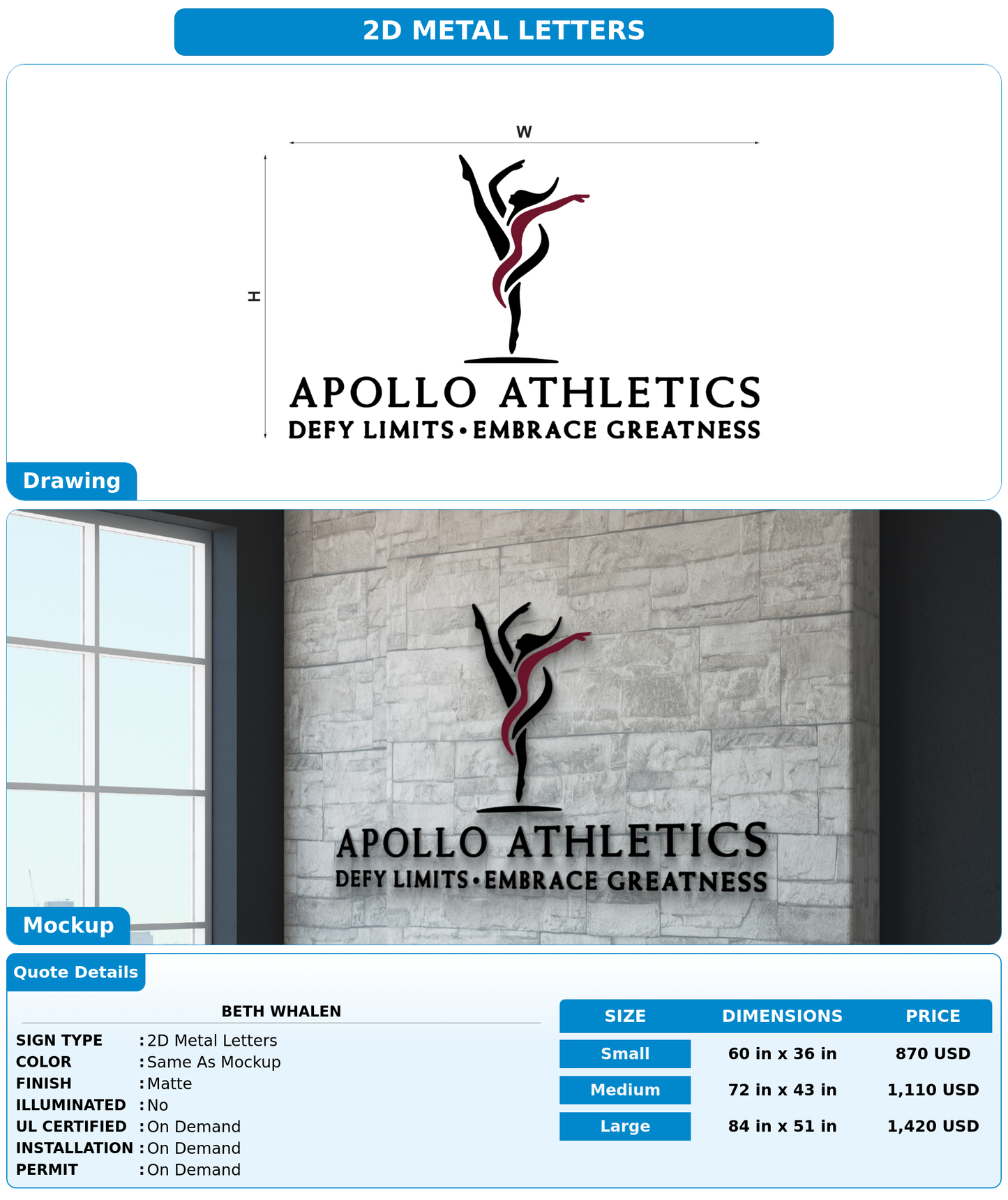 CUSTOM MOCKUP SIGN FOR Beth Whalen