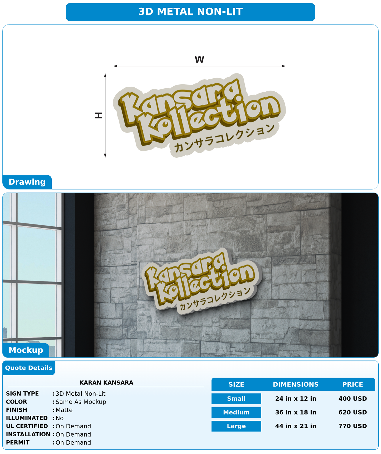 CUSTOM MOCKUP SIGN FOR KARAN KANSARA