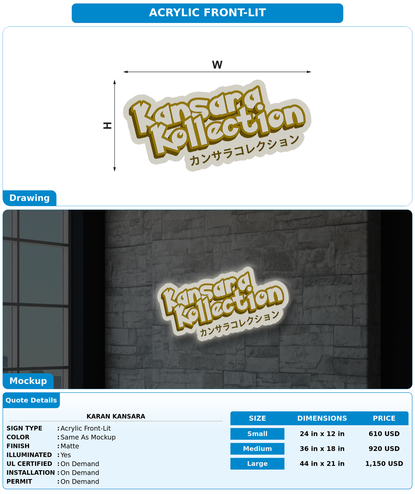 CUSTOM MOCKUP SIGN FOR KARAN KANSARA