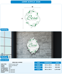 CUSTOM MOCKUP SIGN FOR bera nail lounge