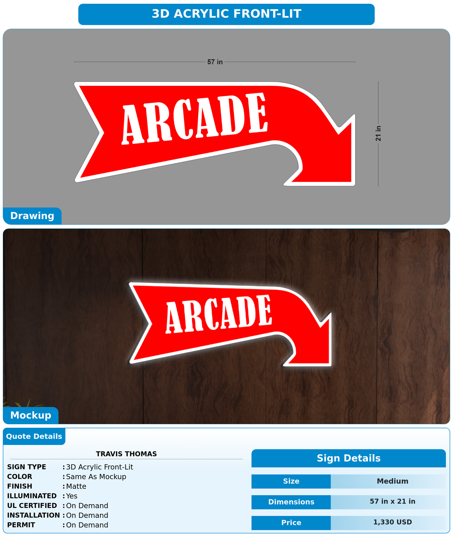 CUSTOM MOCKUP SIGN FOR Travis Thomas