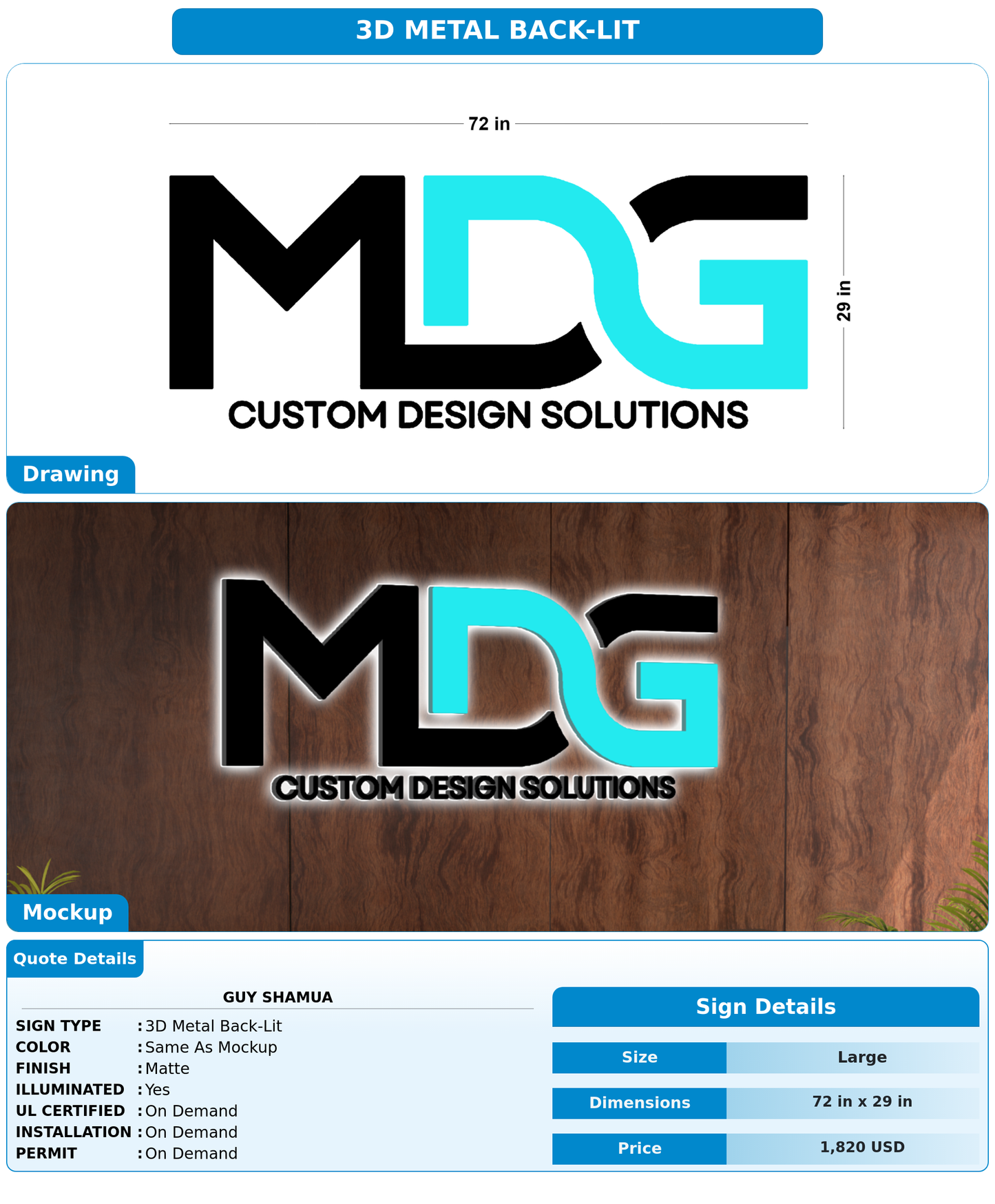 CUSTOM MOCKUP SIGN FOR Guy Shamua
