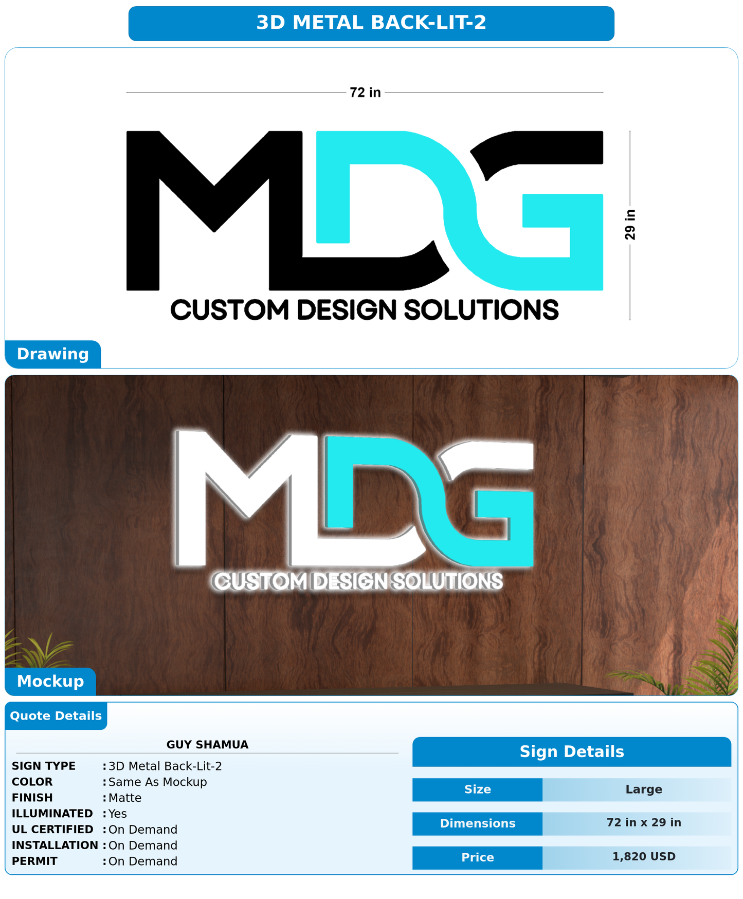 CUSTOM MOCKUP SIGN FOR Guy Shamua