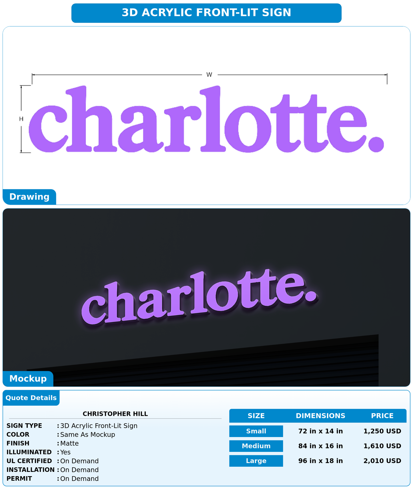 CUSTOM MOCKUP SIGN FOR Christopher Hill