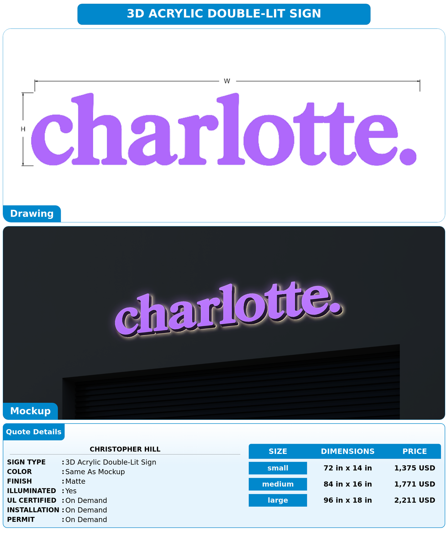 CUSTOM MOCKUP SIGN FOR Christopher Hill
