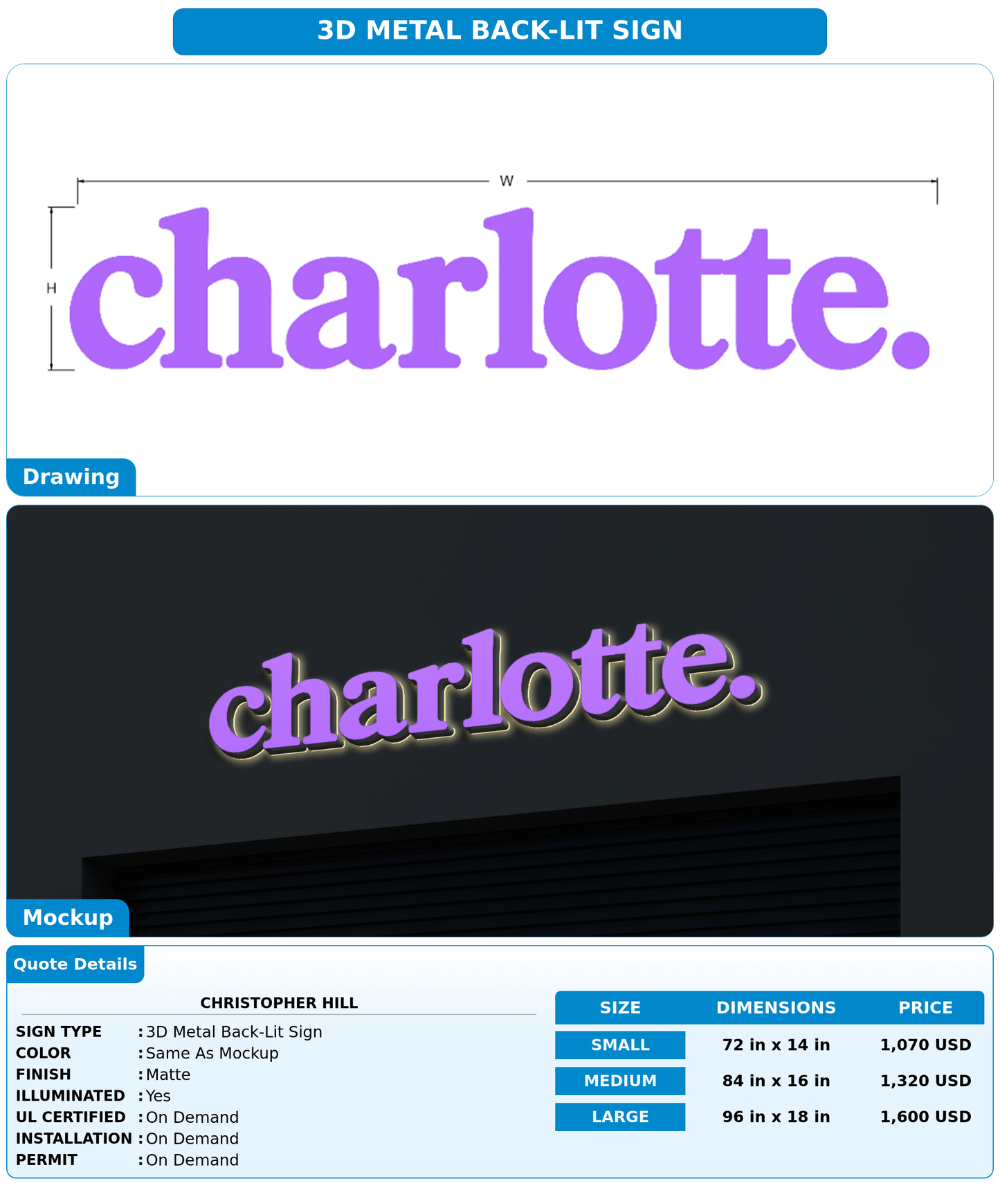CUSTOM MOCKUP SIGN FOR Christopher Hill