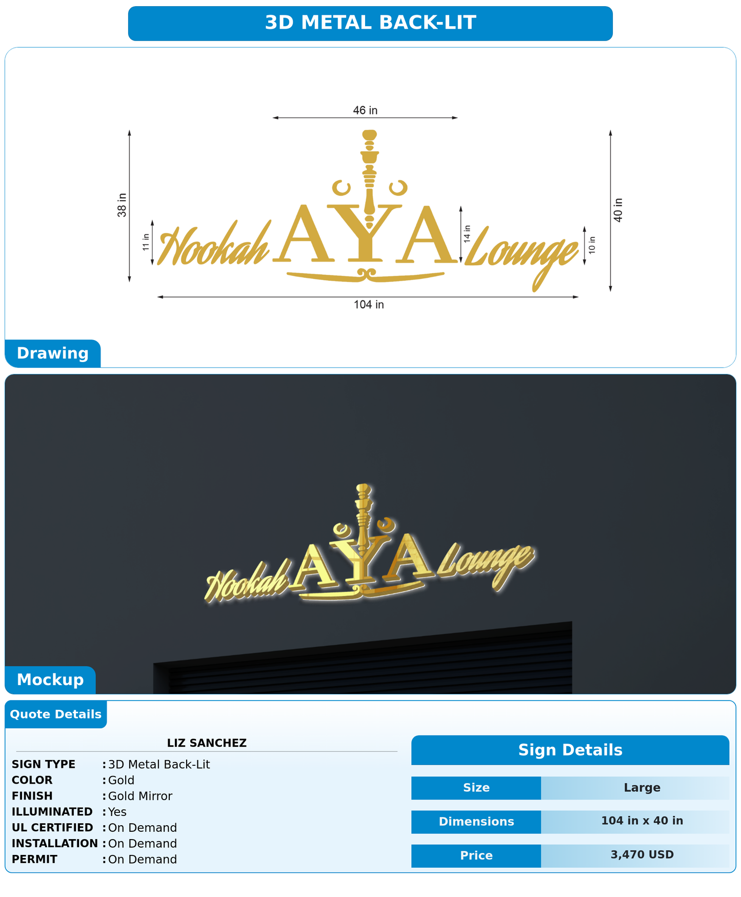 CUSTOM MOCKUP SIGN FOR Liz Sanchez