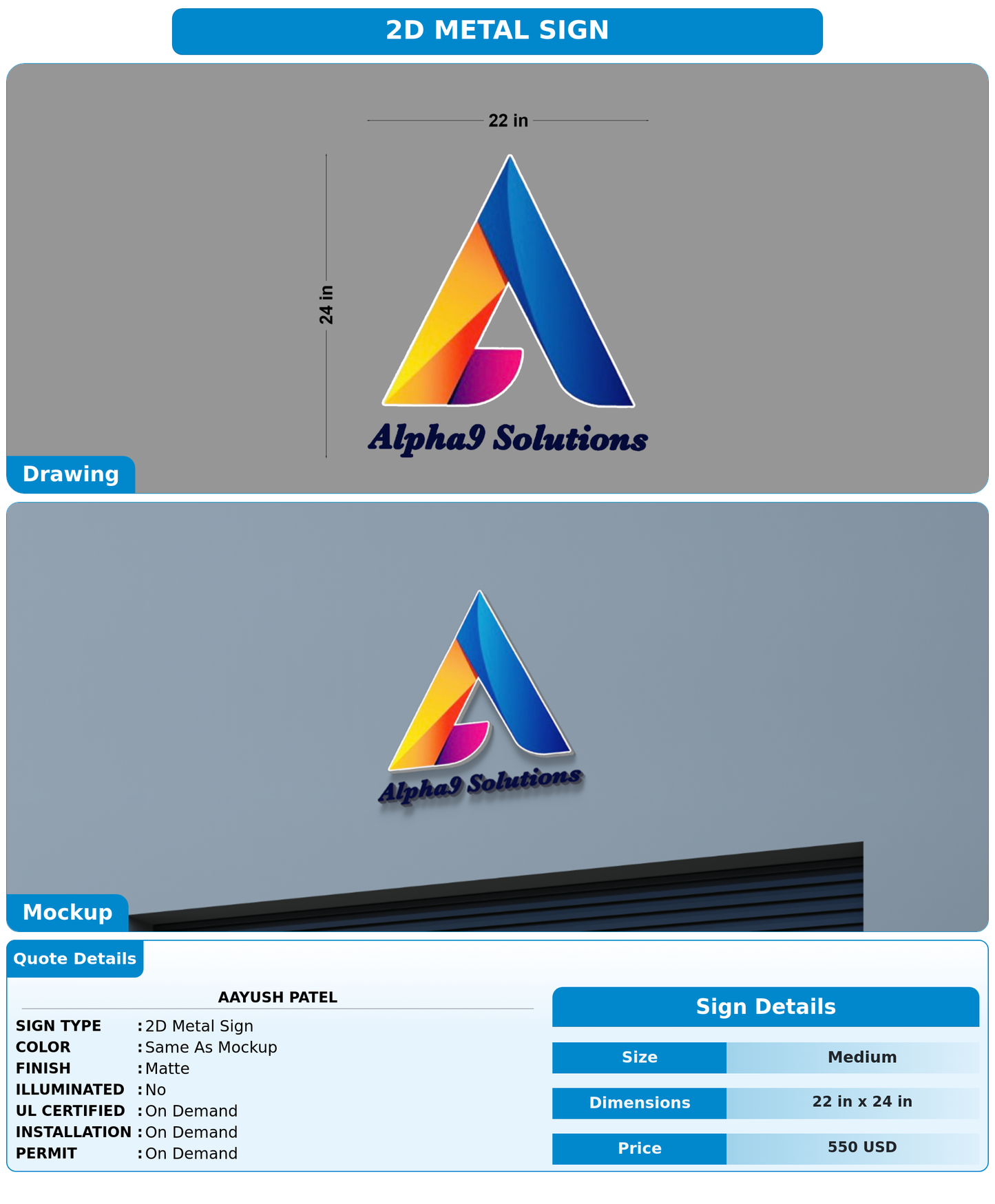 CUSTOM MOCKUP SIGN FOR Aayush Patel