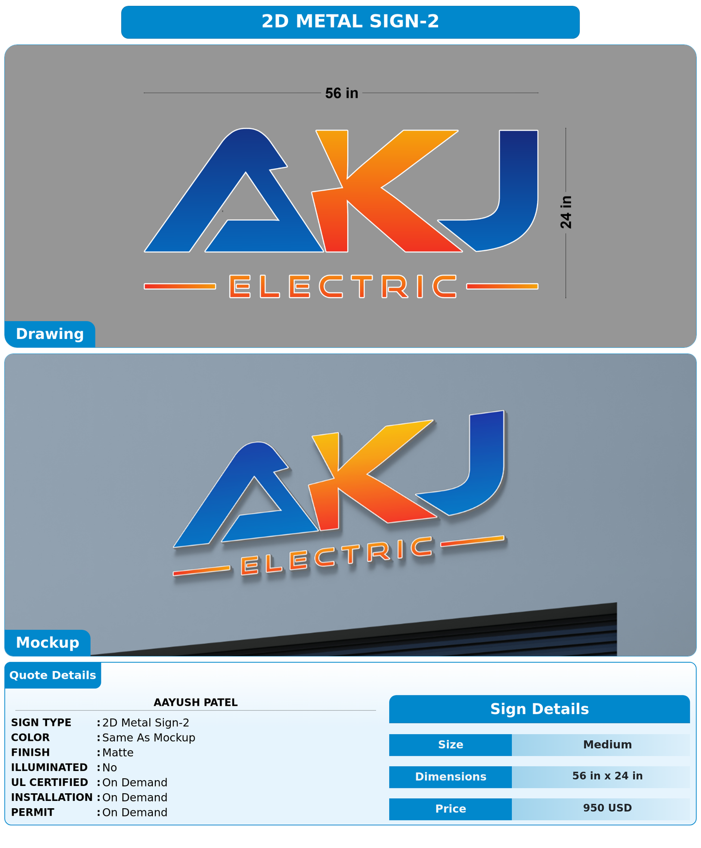 CUSTOM MOCKUP SIGN FOR Aayush Patel