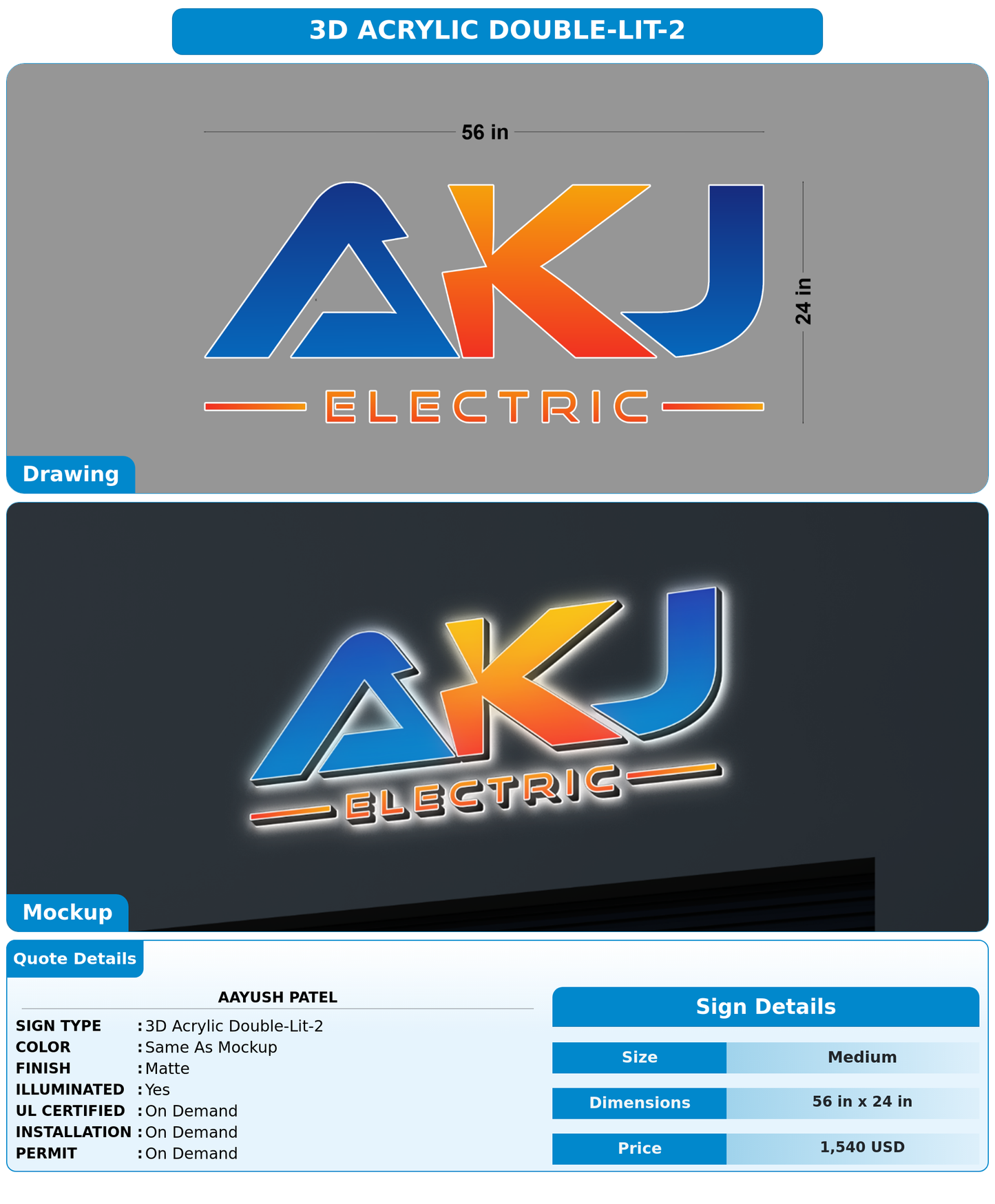 CUSTOM MOCKUP SIGN FOR Aayush Patel