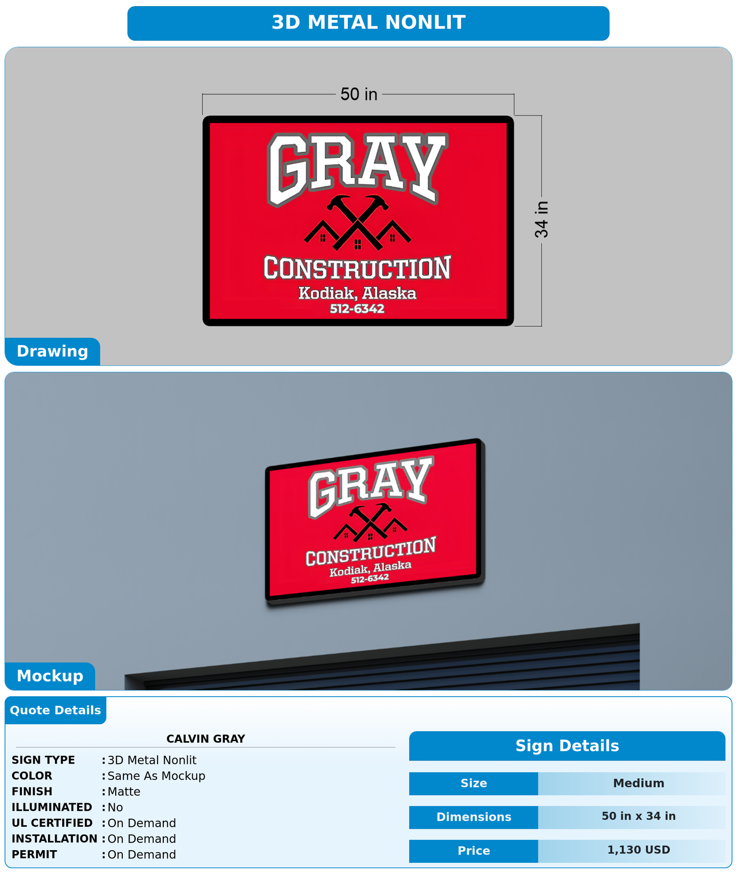 CUSTOM MOCKUP SIGN FOR Calvin Gray