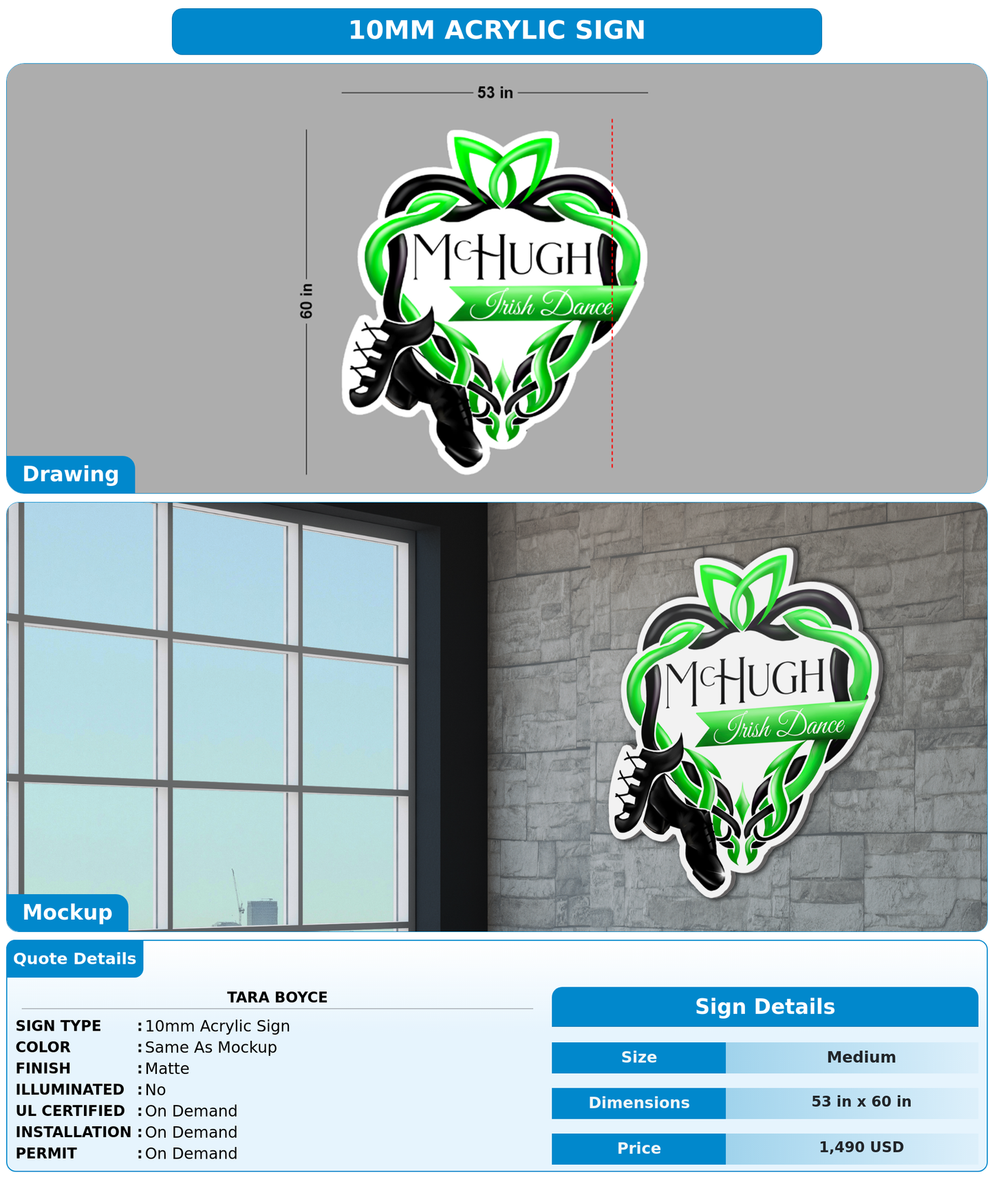 CUSTOM MOCKUP SIGN FOR Tara Boyce
