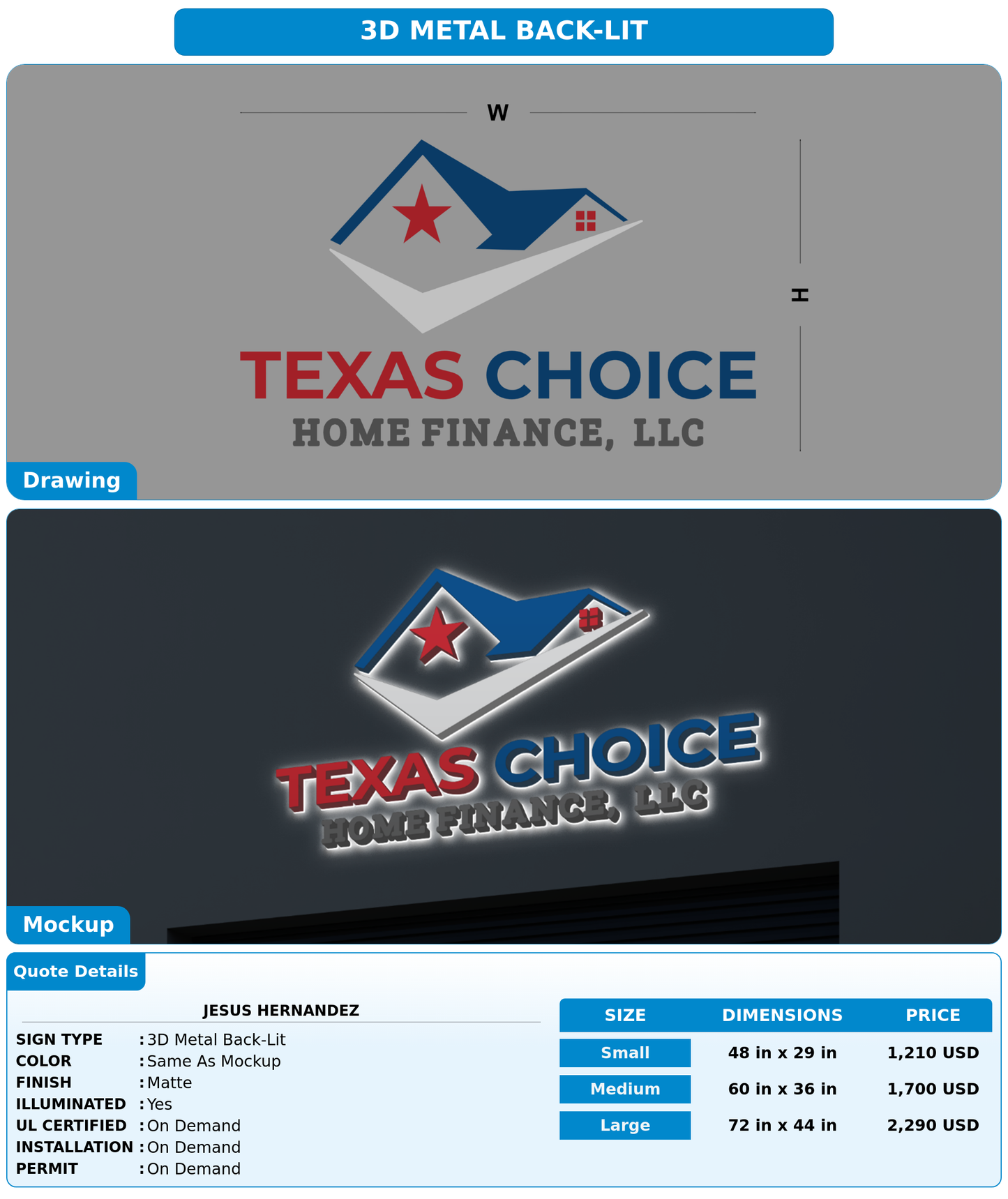 CUSTOM MOCKUP SIGN FOR Jesus Hernandez