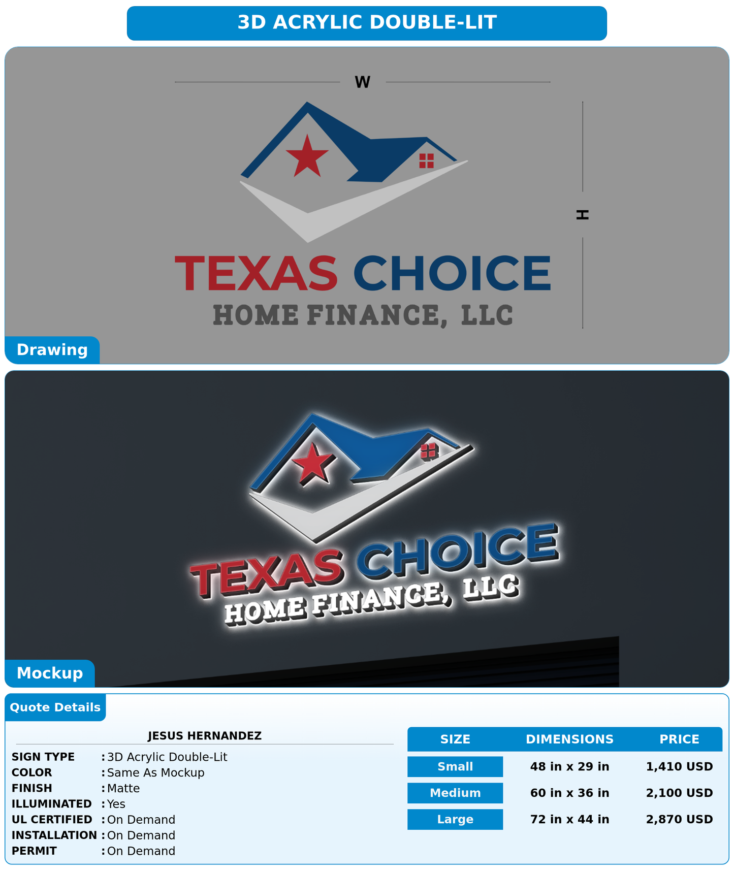 CUSTOM MOCKUP SIGN FOR Jesus Hernandez