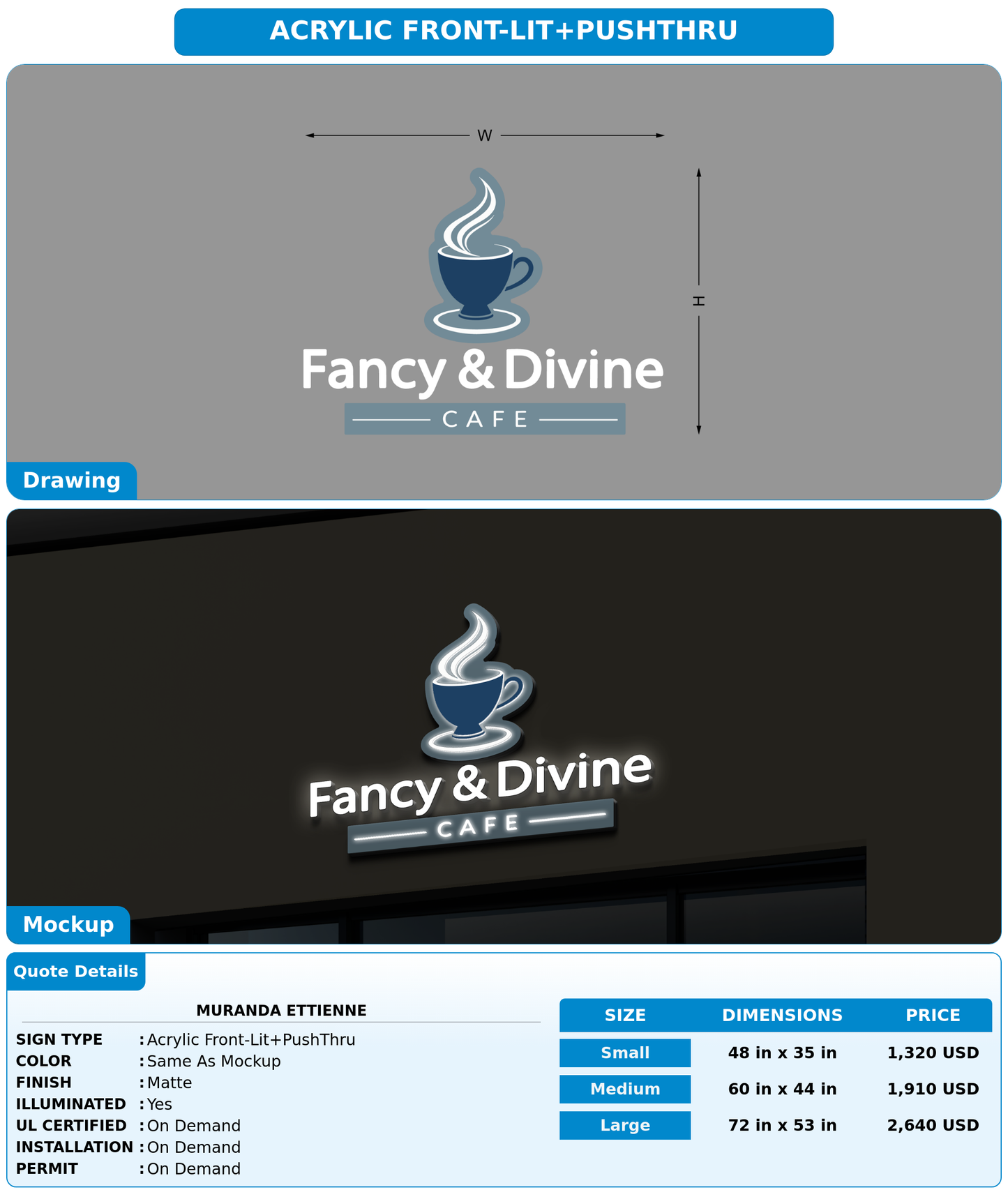 CUSTOM MOCKUP SIGN FOR Muranda Ettienne