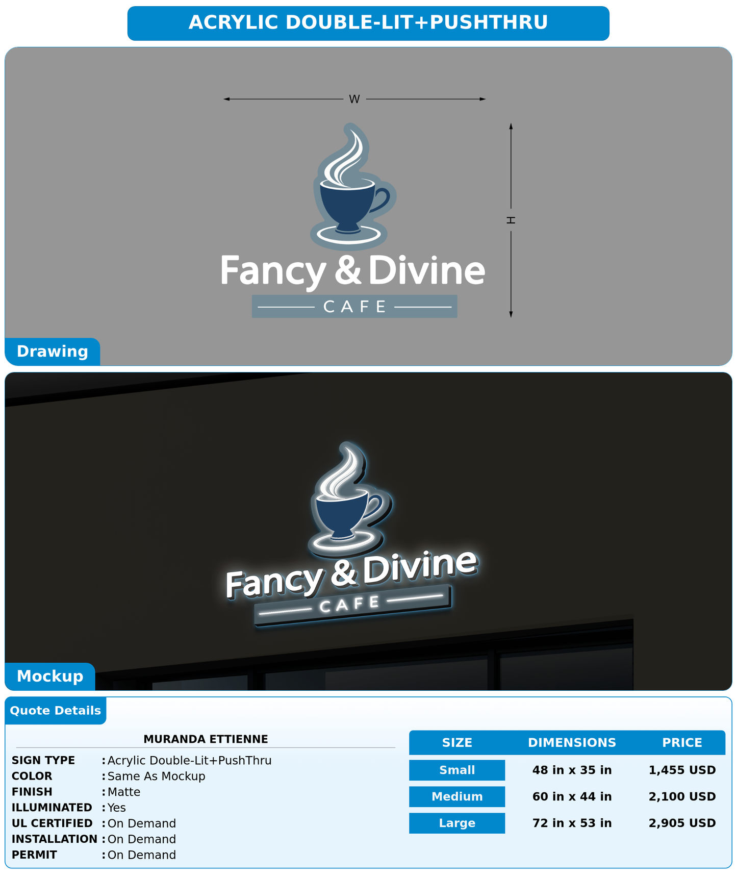 CUSTOM MOCKUP SIGN FOR Muranda Ettienne