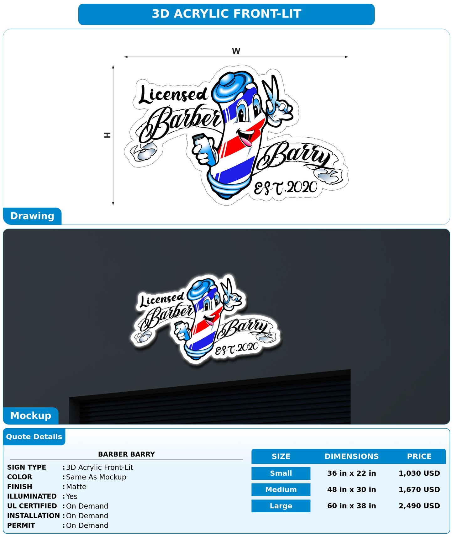 CUSTOM MOCKUP SIGN FOR Barber Barry
