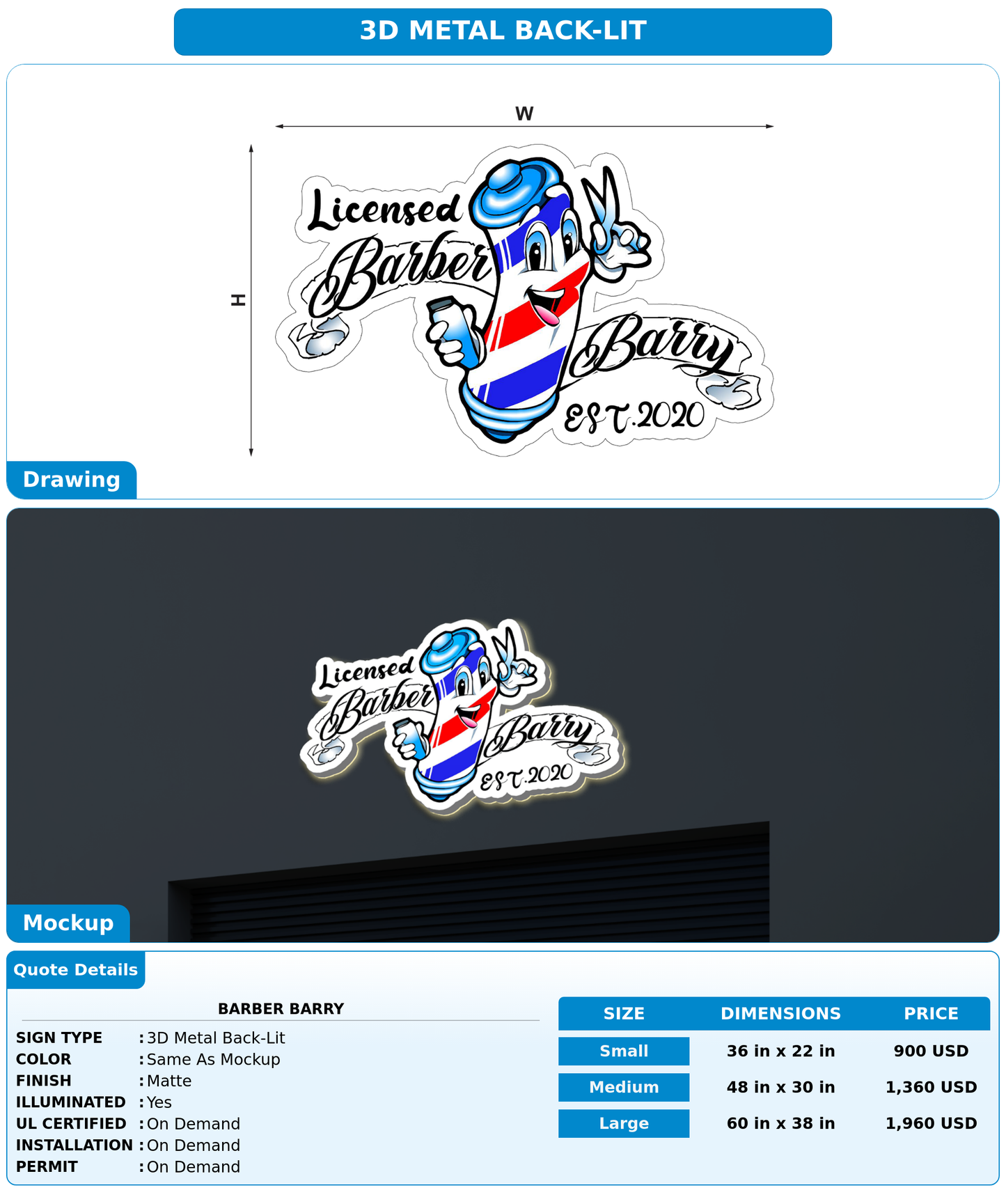 CUSTOM MOCKUP SIGN FOR Barber Barry