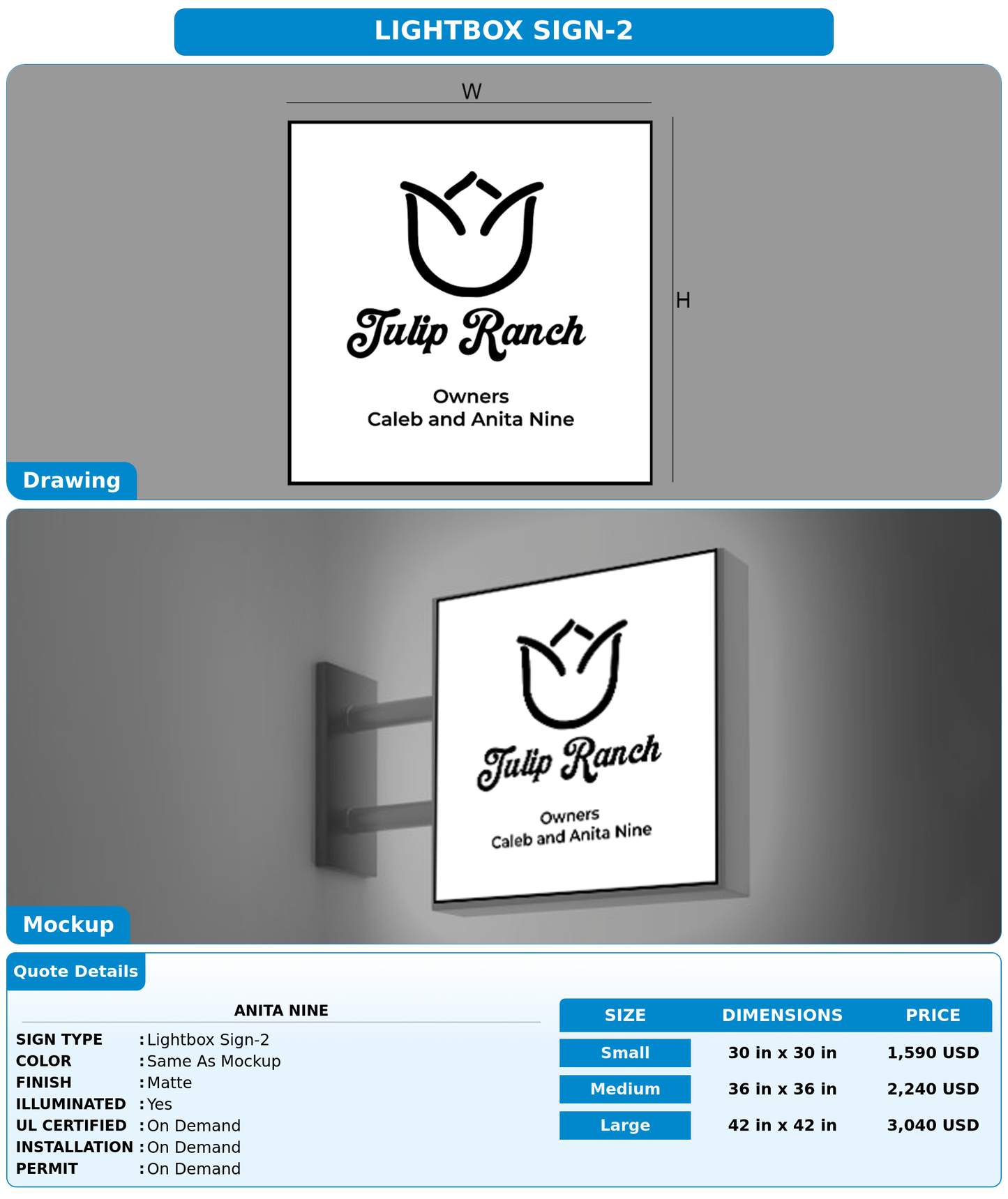 CUSTOM MOCKUP SIGN FOR Anita Nine