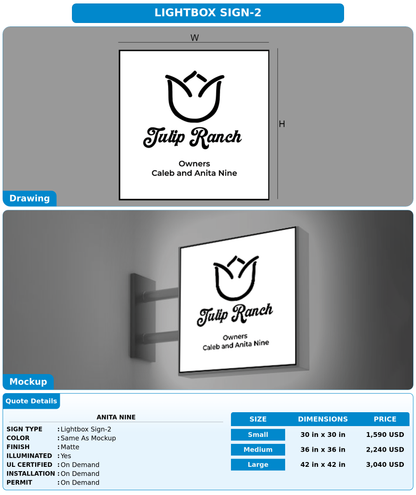 CUSTOM MOCKUP SIGN FOR Anita Nine