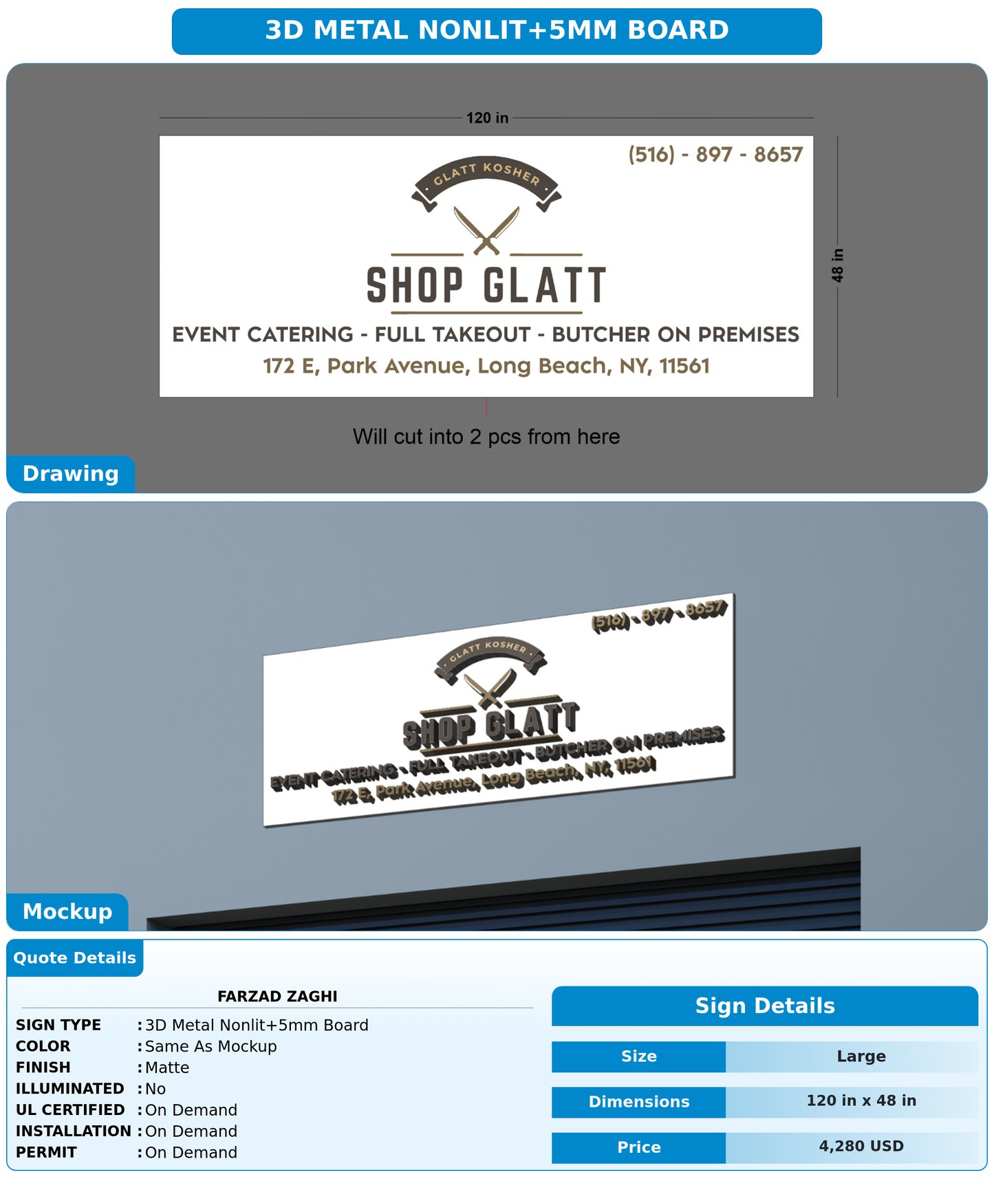 CUSTOM MOCKUP SIGN FOR Farzad ZAghi