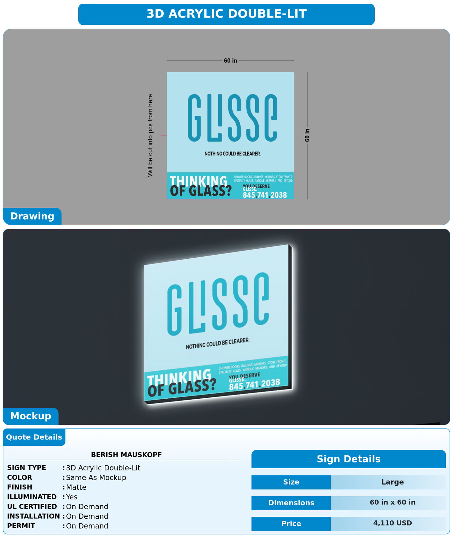 CUSTOM MOCKUP SIGN FOR Berish Mauskopf