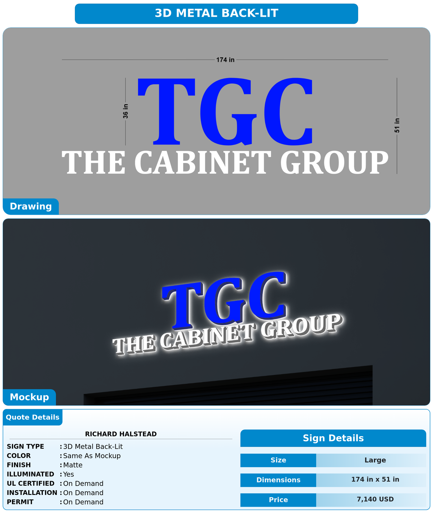 CUSTOM MOCKUP SIGN FOR Richard Halstead
