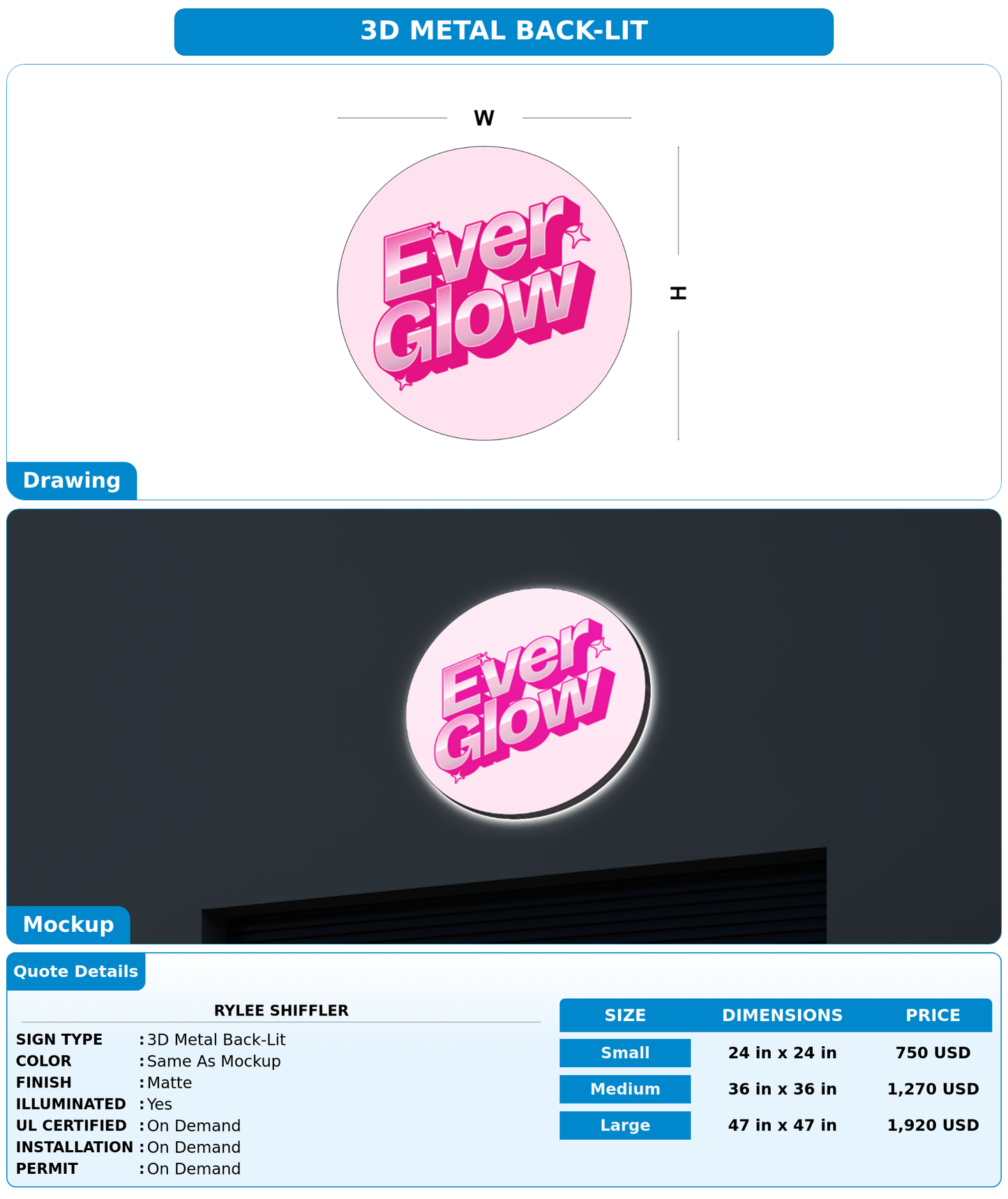 CUSTOM MOCKUP SIGN FOR Rylee Shiffler