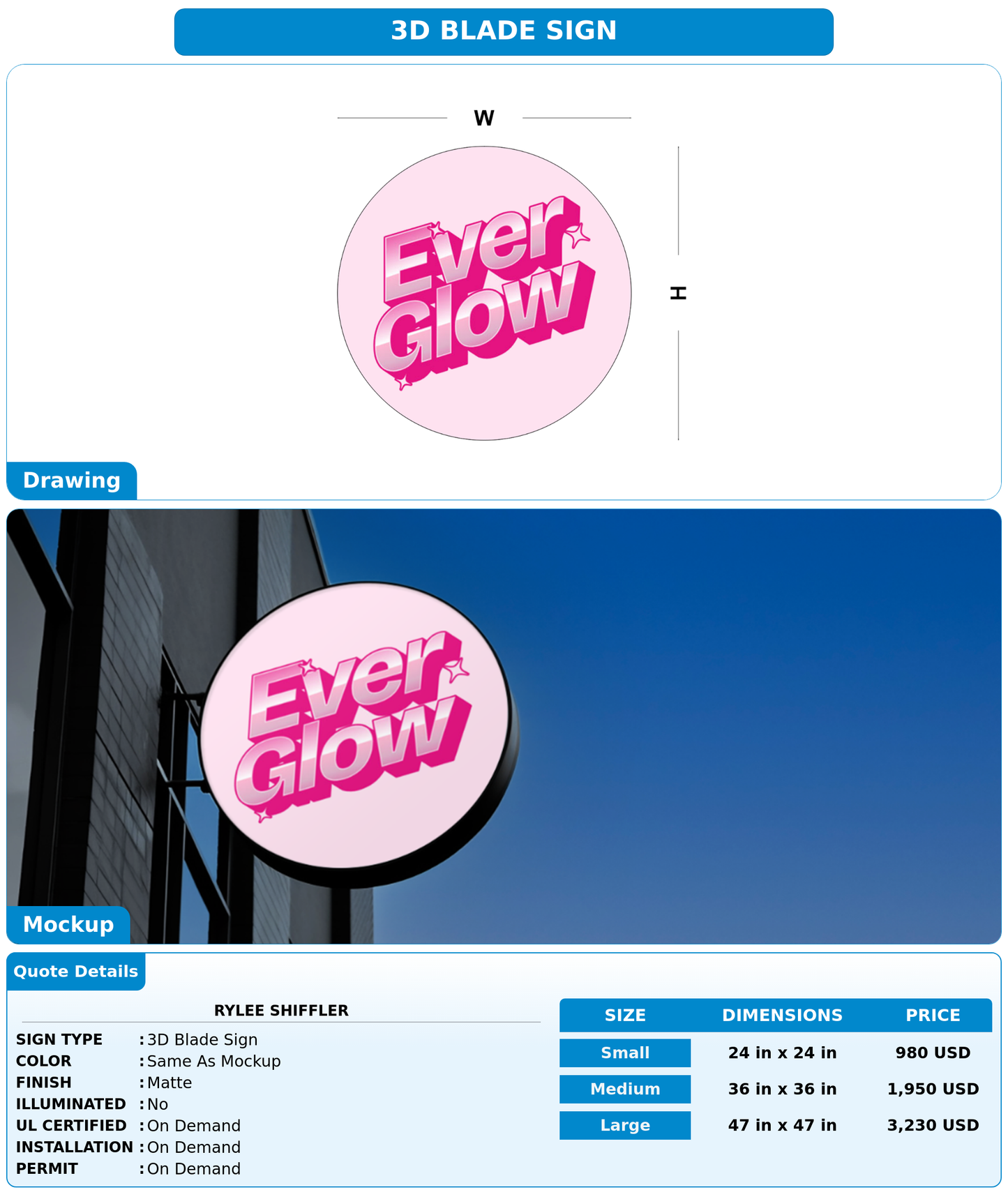 CUSTOM MOCKUP SIGN FOR Rylee Shiffler