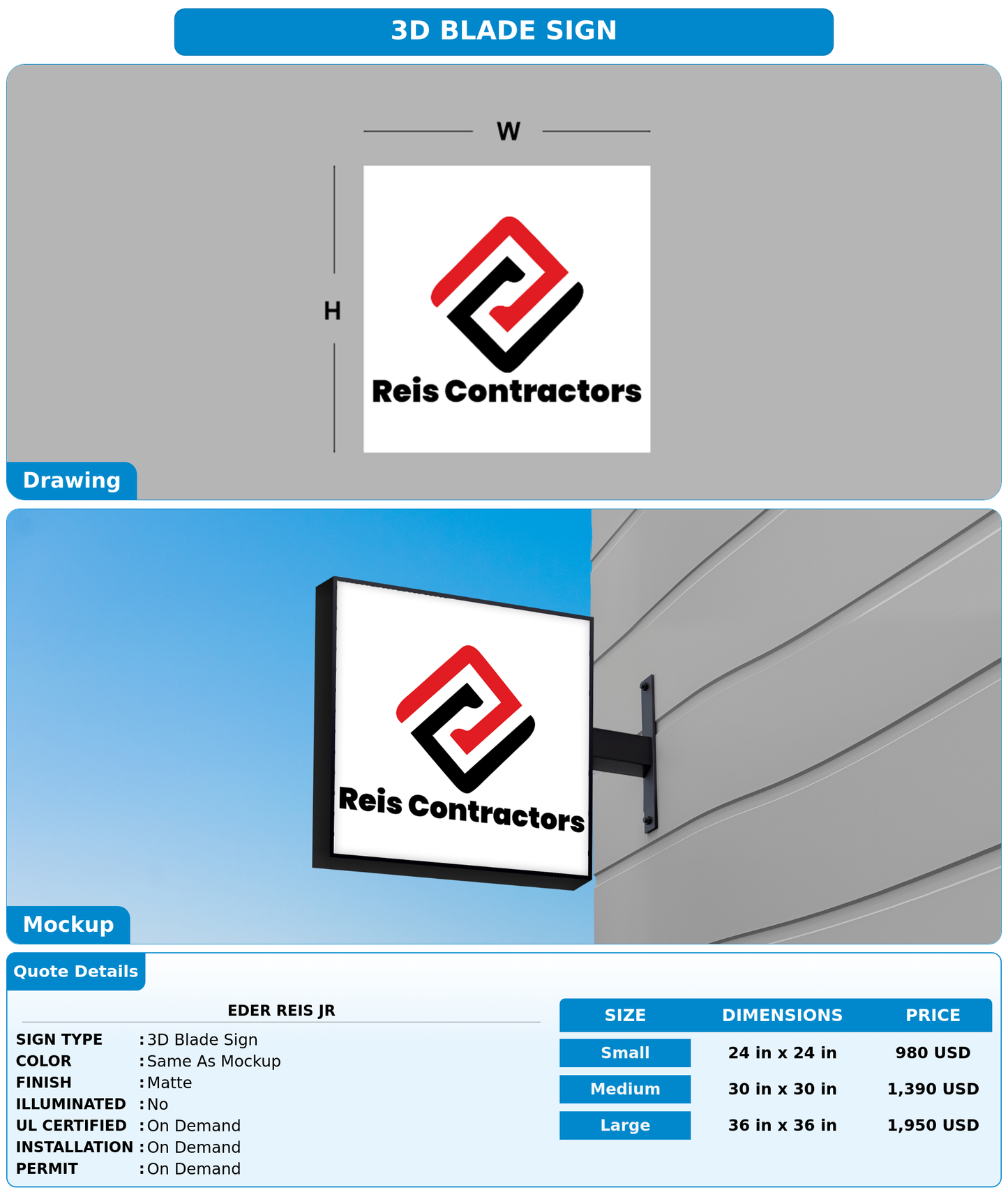CUSTOM MOCKUP SIGN FOR Eder Reis Jr